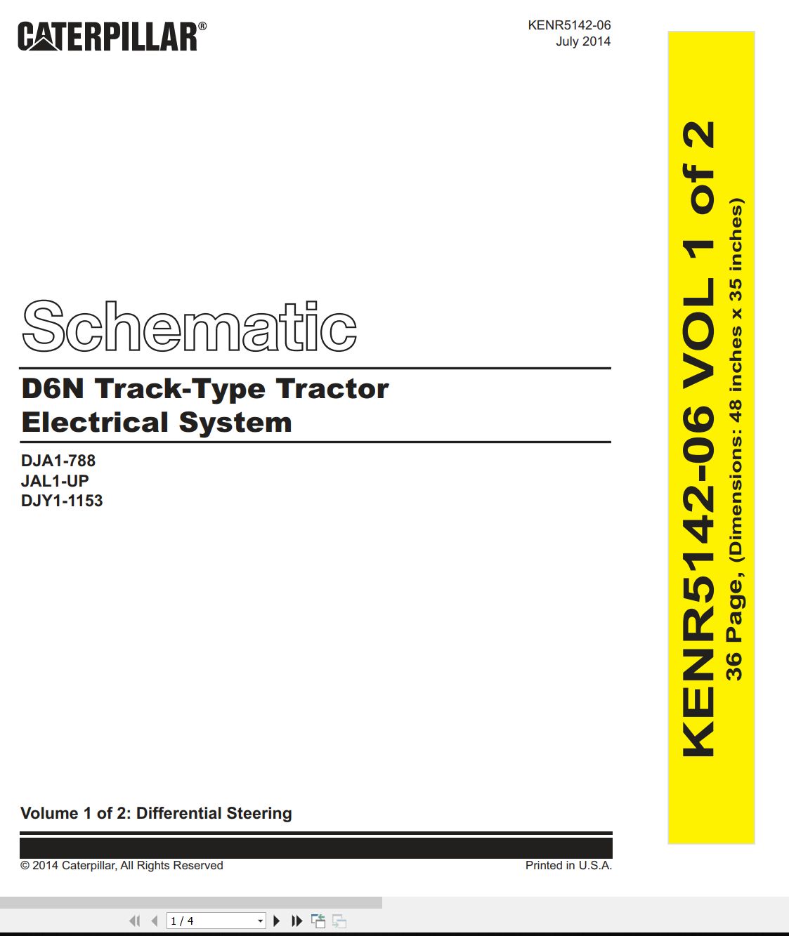 CAT Track Type Tractor D6N Electrical Hydraulic Schematic (1)
