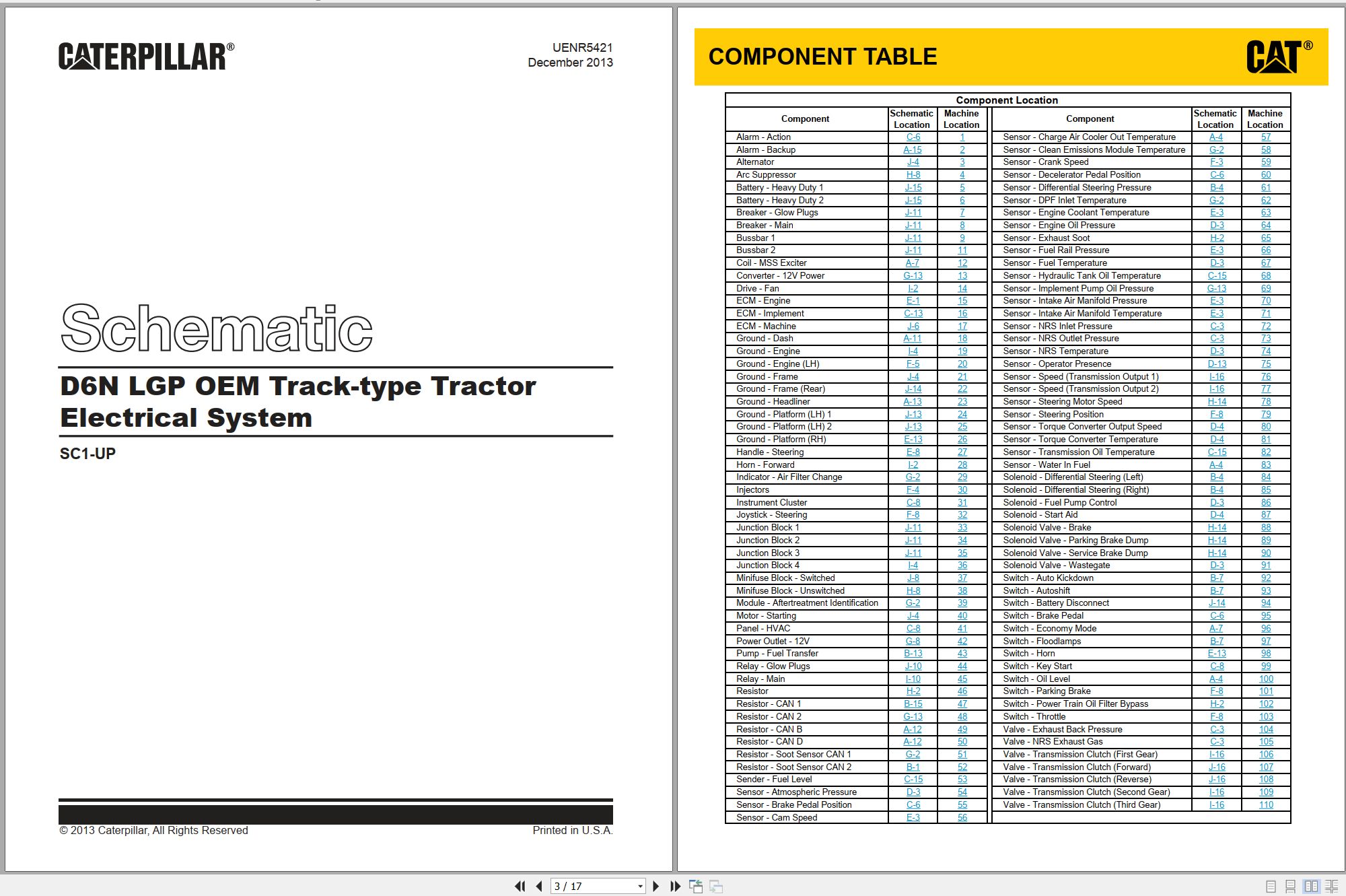 CAT Track Type Tractor D6N LGP OEM Electrical Hydraulic Schematic (1)