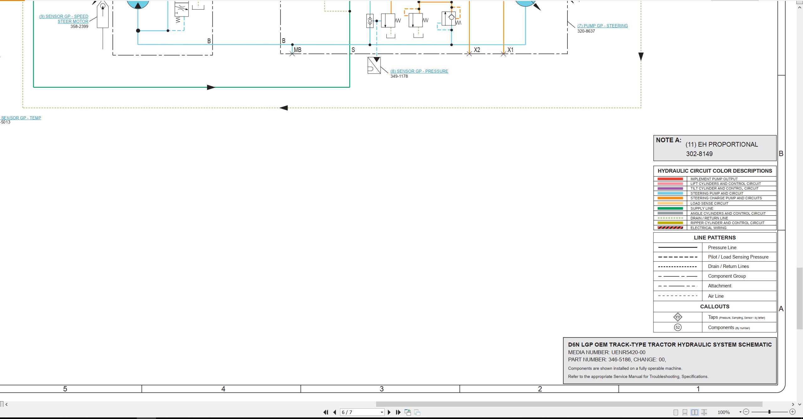 CAT Track Type Tractor D6N LGP OEM Electrical Hydraulic Schematic (3)