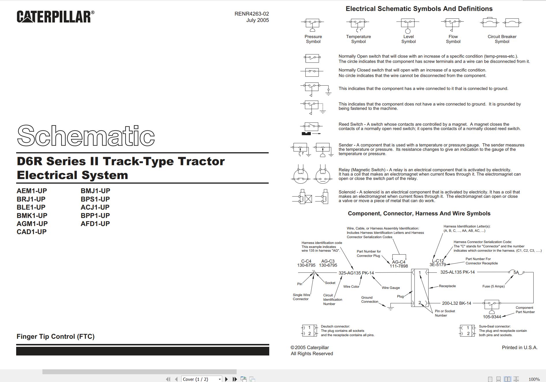 CAT Track Type Tractor D6R II Electrical Hydraulic Schematic (1)