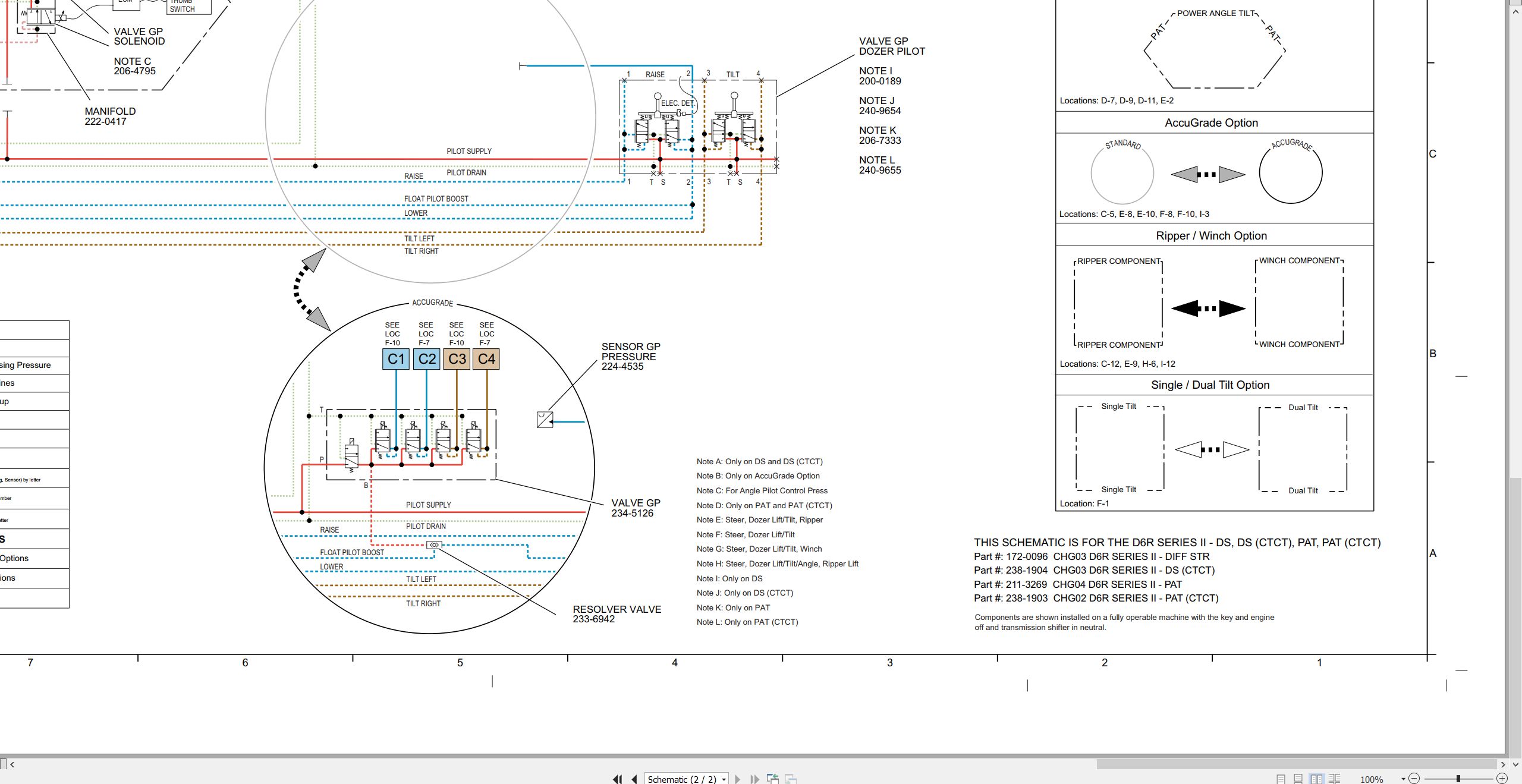 CAT Track Type Tractor D6R II Electrical Hydraulic Schematic (3)