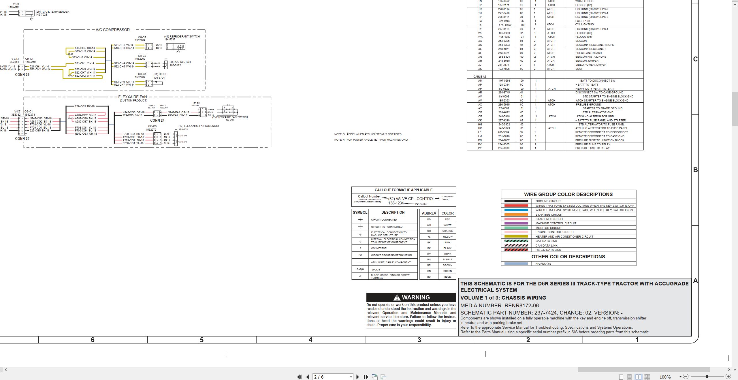 CAT Track Type Tractor D6R III Electrical Hydraulic Schematic (2)