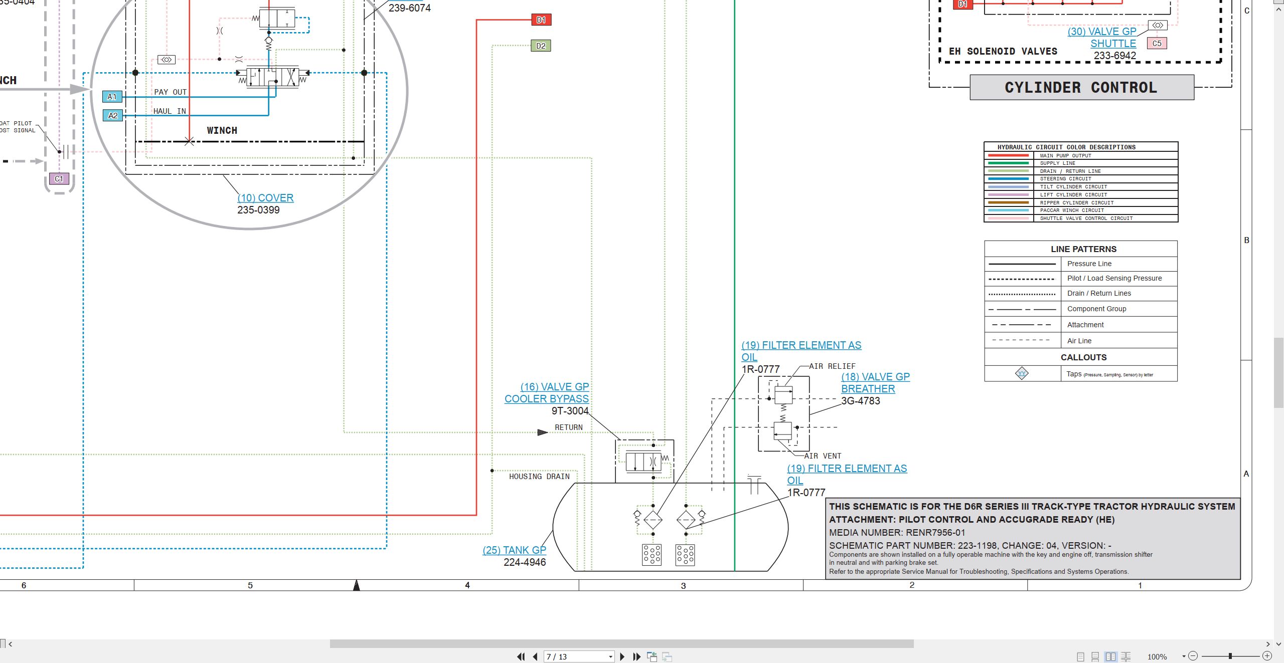 CAT Track Type Tractor D6R III Electrical Hydraulic Schematic (3)