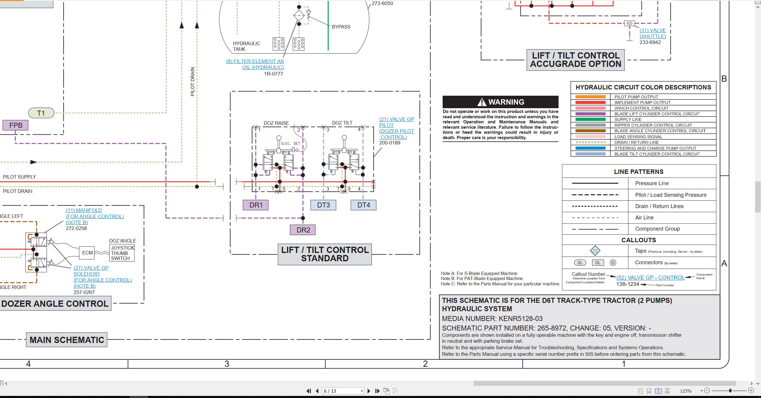 CAT Track Type Tractor D6T Electrical Hydraulic Schematic (3)