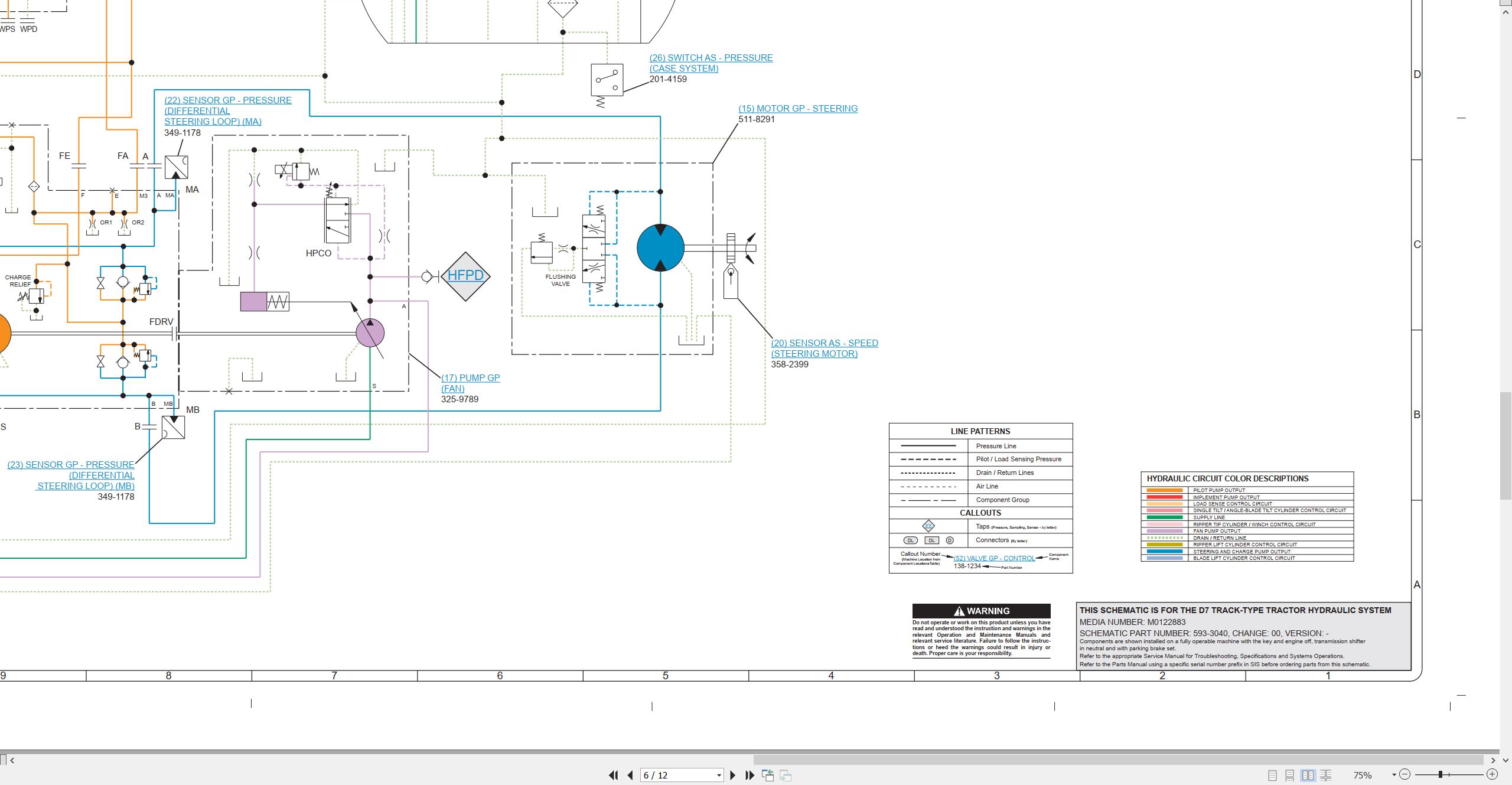 CAT Track Type Tractor D7 Electrical Hydraulic Schematic (3)