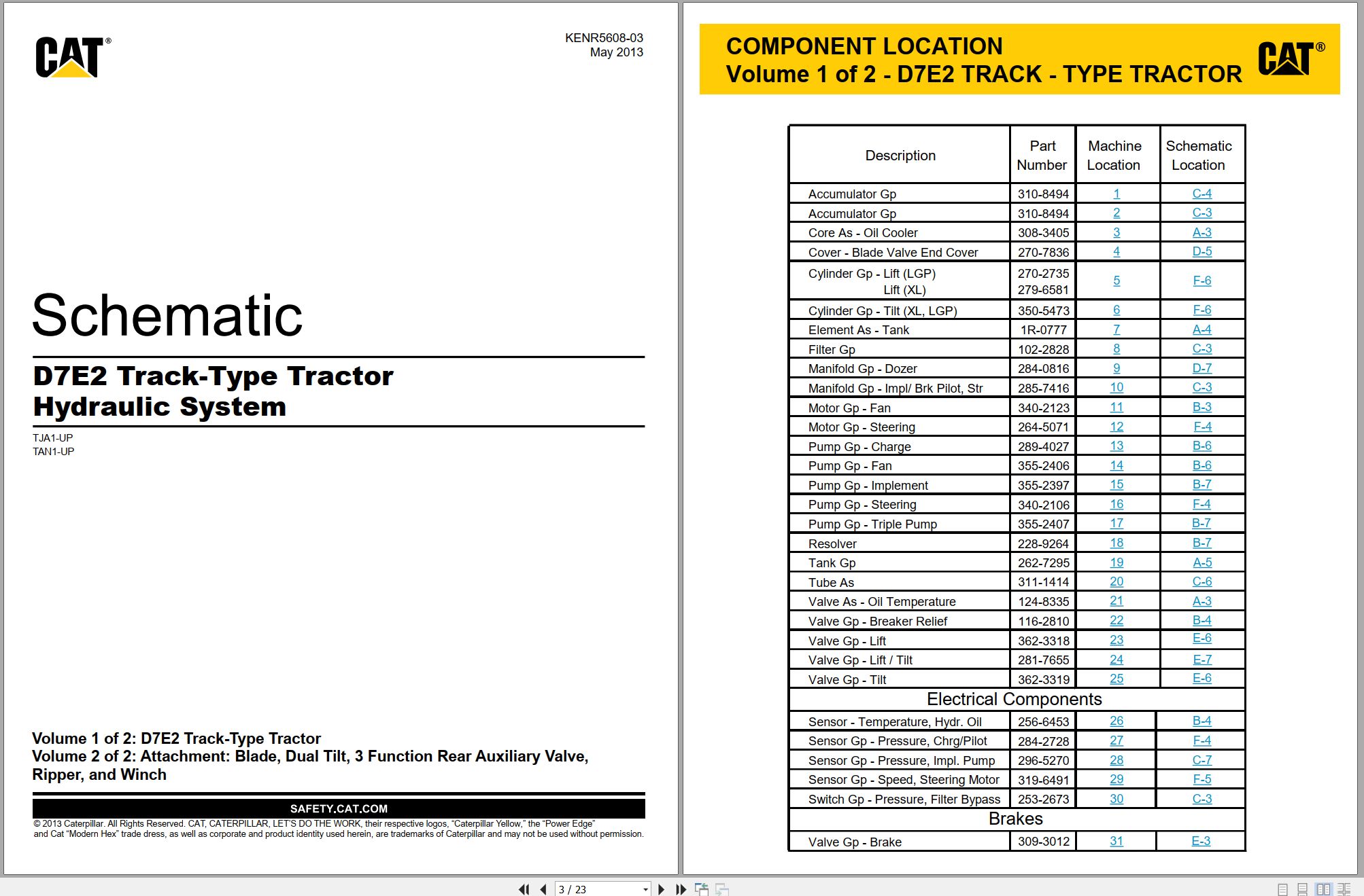 CAT Track Type Tractor D7E2 Cooling System Hydraulic Schematic (1)