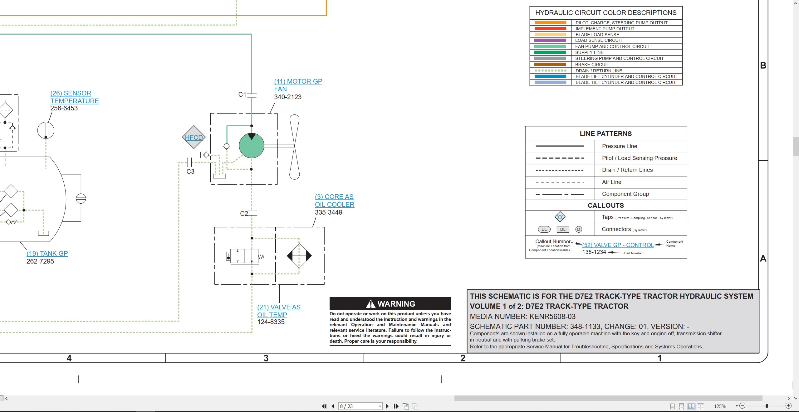 CAT Track Type Tractor D7E2 Cooling System Hydraulic Schematic (2)