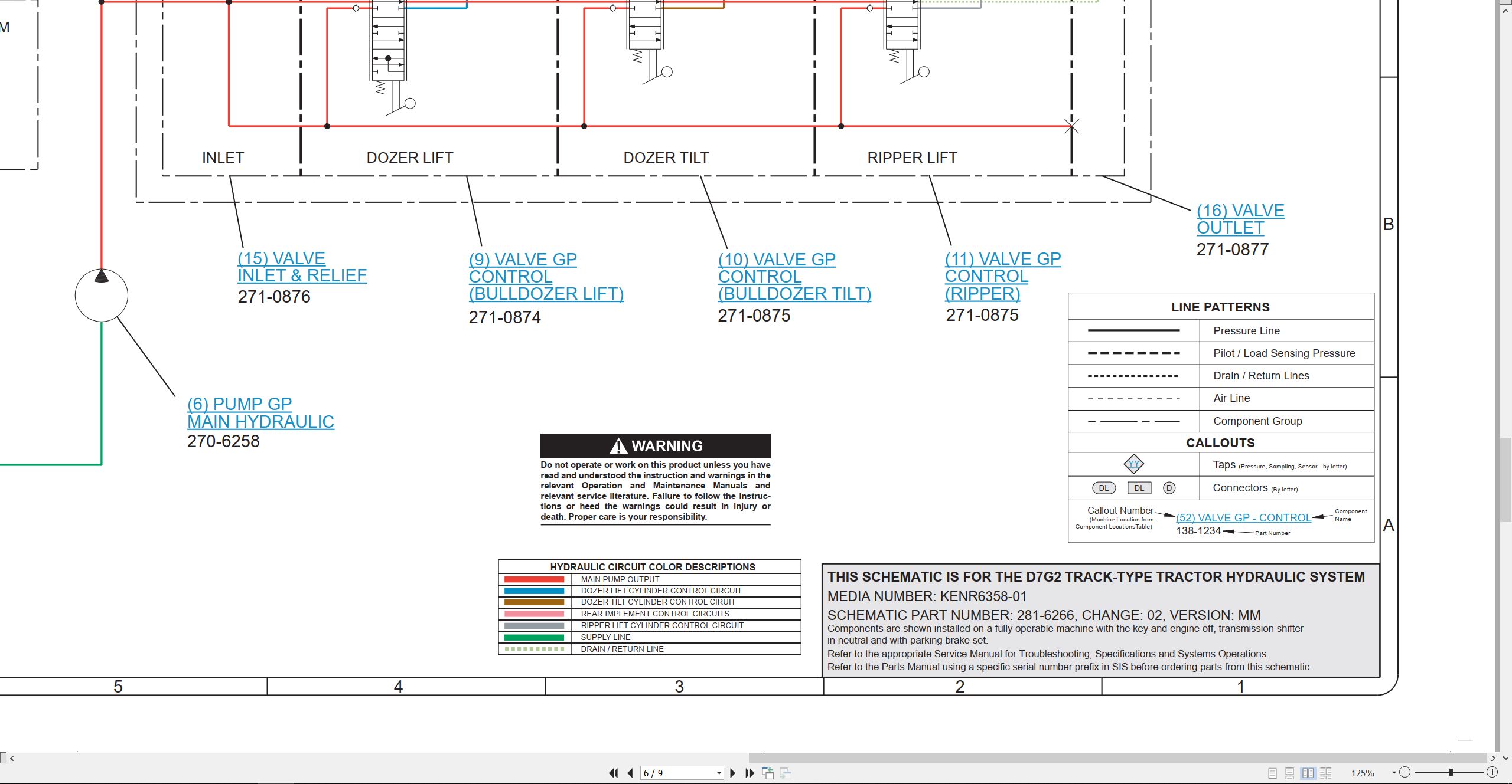 CAT Track Type Tractor D7G 2 Hydraulic Schematic KENR6358 01 2007 (2)