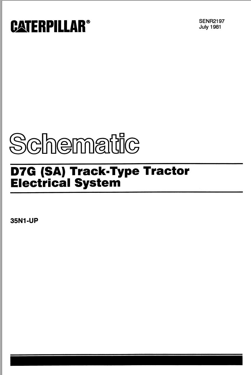 CAT Track Type Tractor D7G SA Electrical Schematic SENR2197 00 1981 (1)
