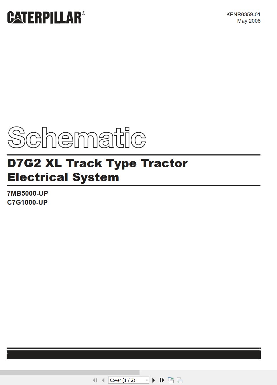 CAT Track Type Tractor D7G2 XL Electrical Schematic KENR6359 01 2008 (1)