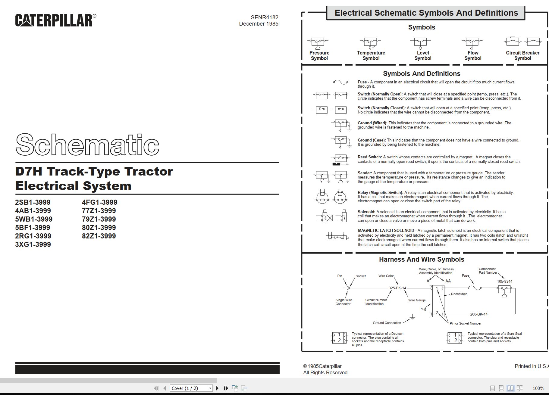 CAT Track Type Tractor D7H Electrical Hydraulic Schematic (1)