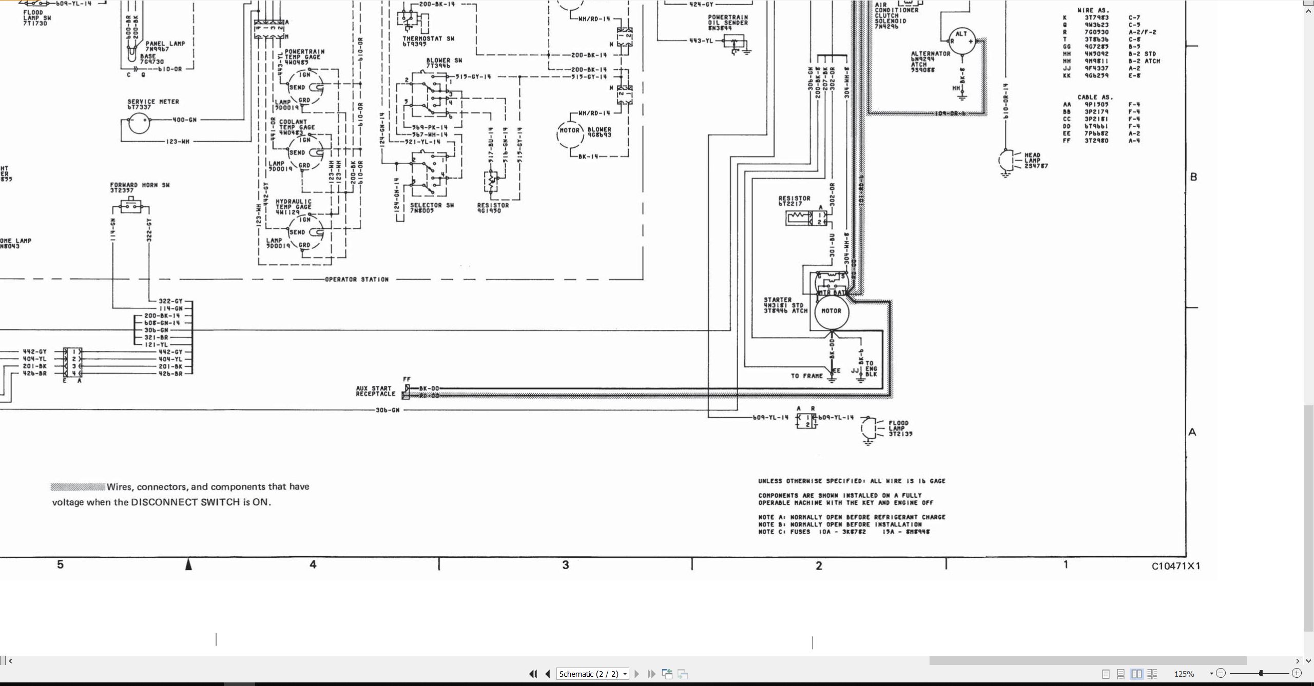 CAT Track Type Tractor D7H Electrical Hydraulic Schematic (2)