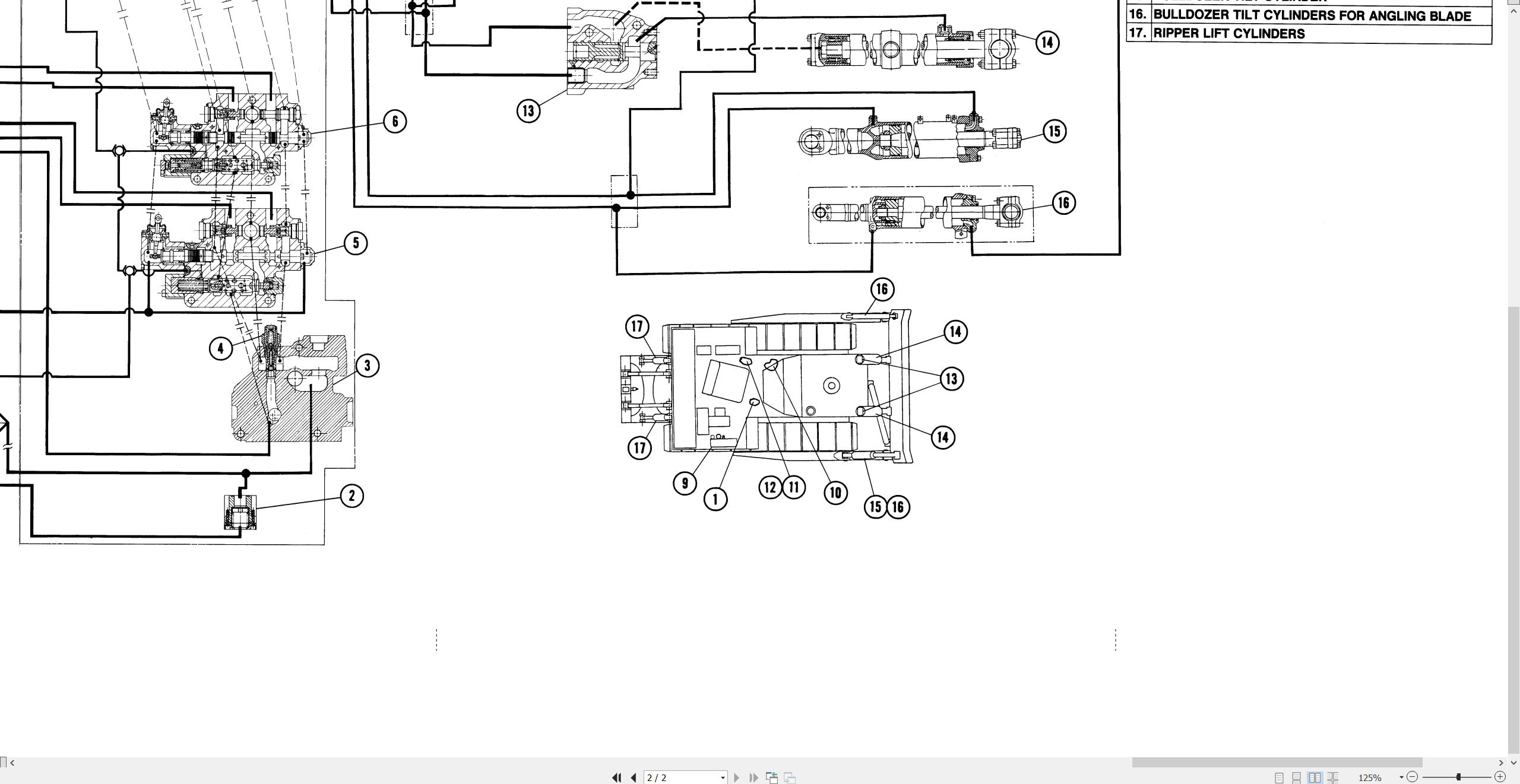 CAT Track Type Tractor D7H II Electrical Hydraulic Schematic (3)