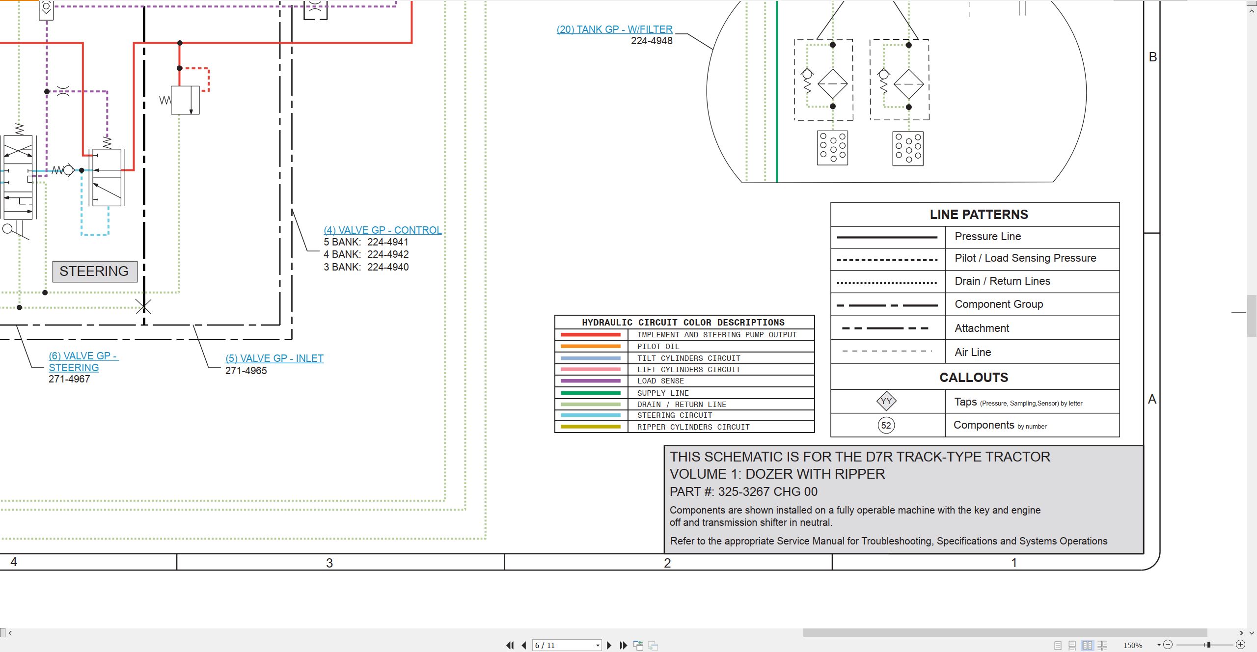 CAT Track Type Tractor D7R Electrical Hydraulic Schematic (3)