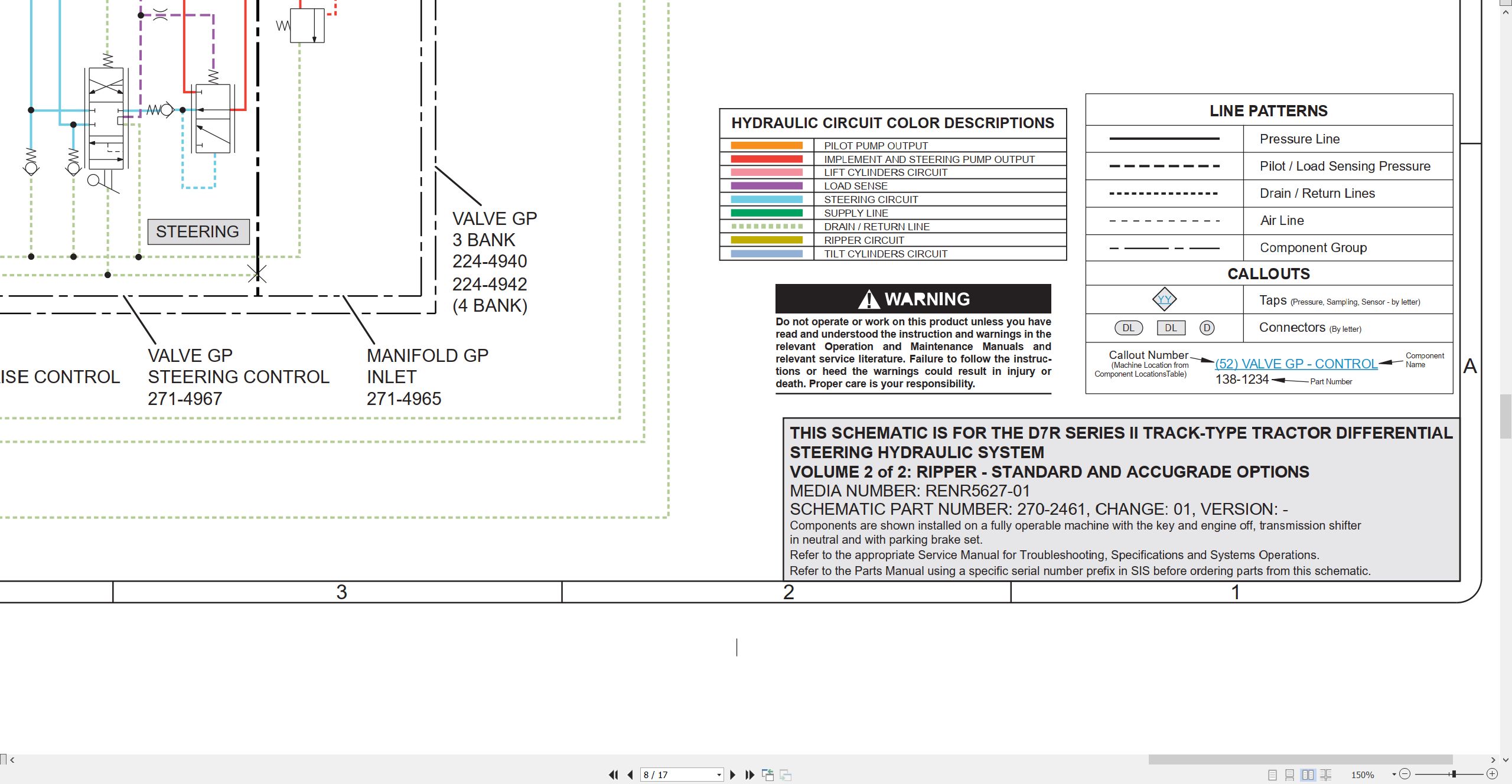 CAT Track Type Tractor D7R II Electrical Hydraulic Schematic (3)