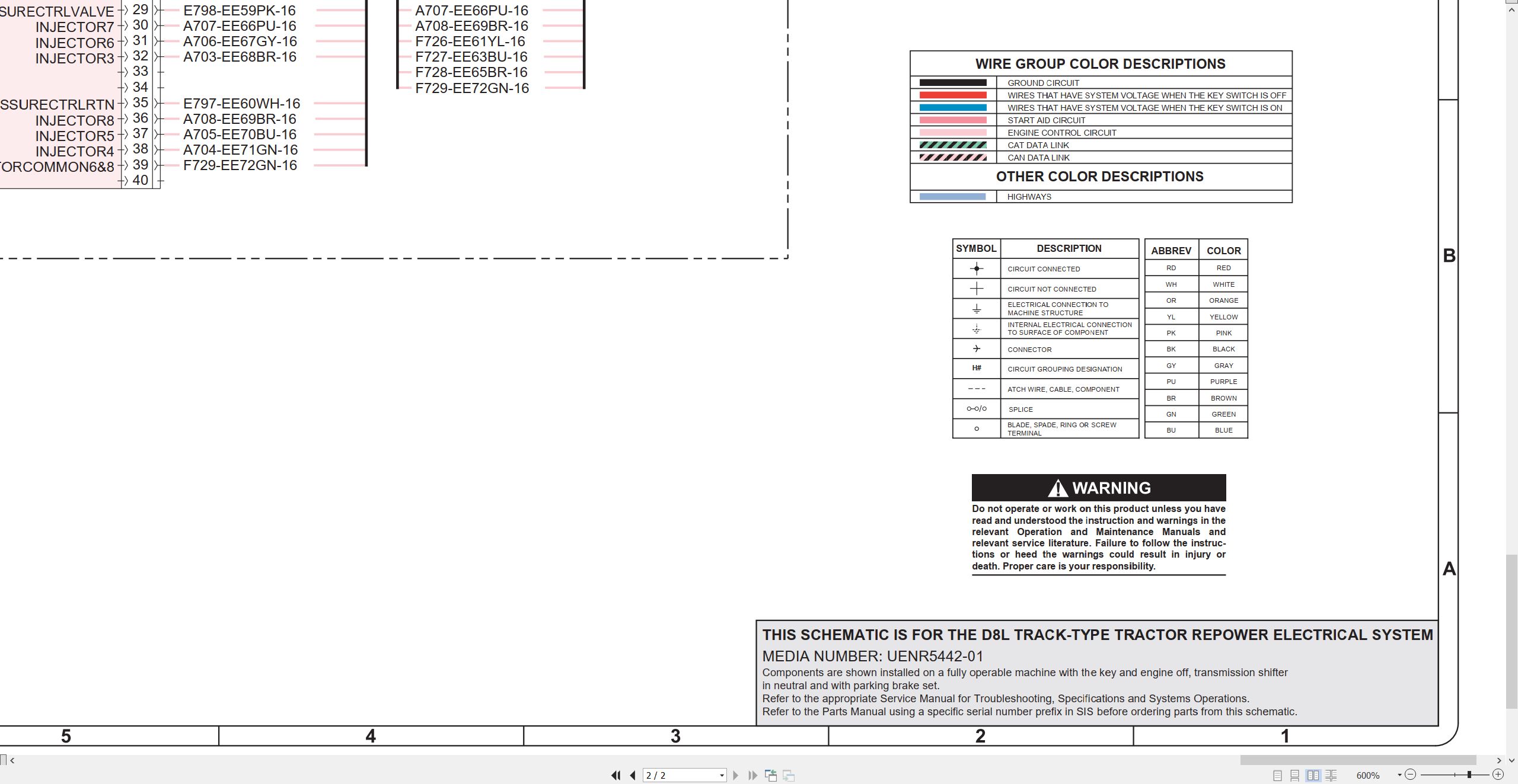 CAT Track Type Tractor D8L Electrical Schematic (2)