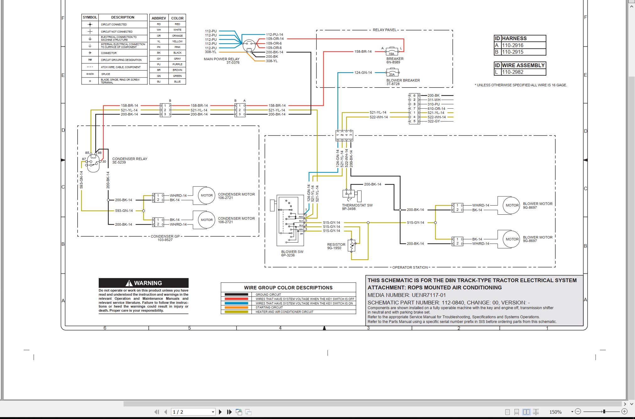 CAT Track Type Tractor D8N Electrical Schematic (2)