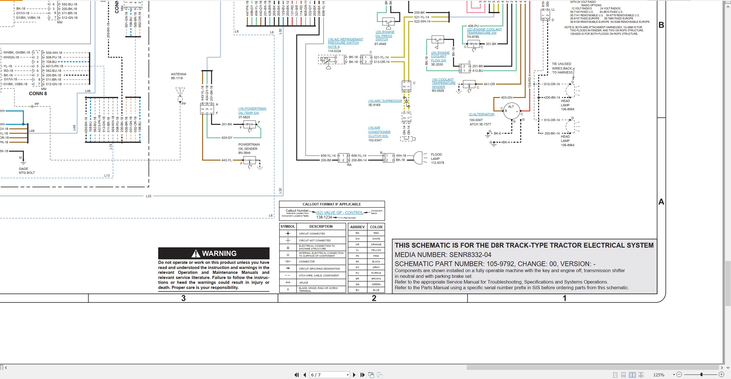 CAT Track Type Tractor D8R Electrical Hydraulic Schematic (2)