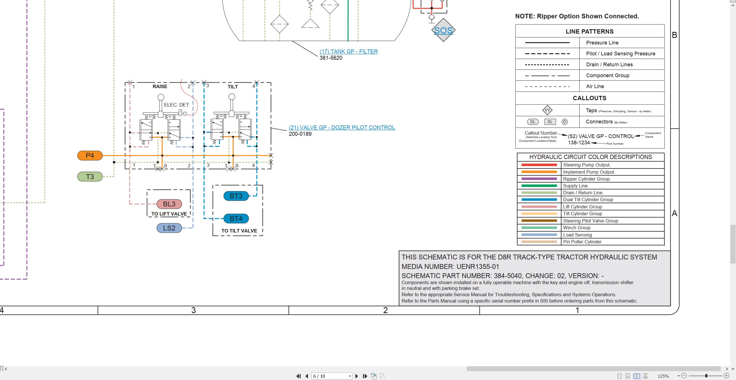 CAT Track Type Tractor D8R Electrical Hydraulic Schematic (3)