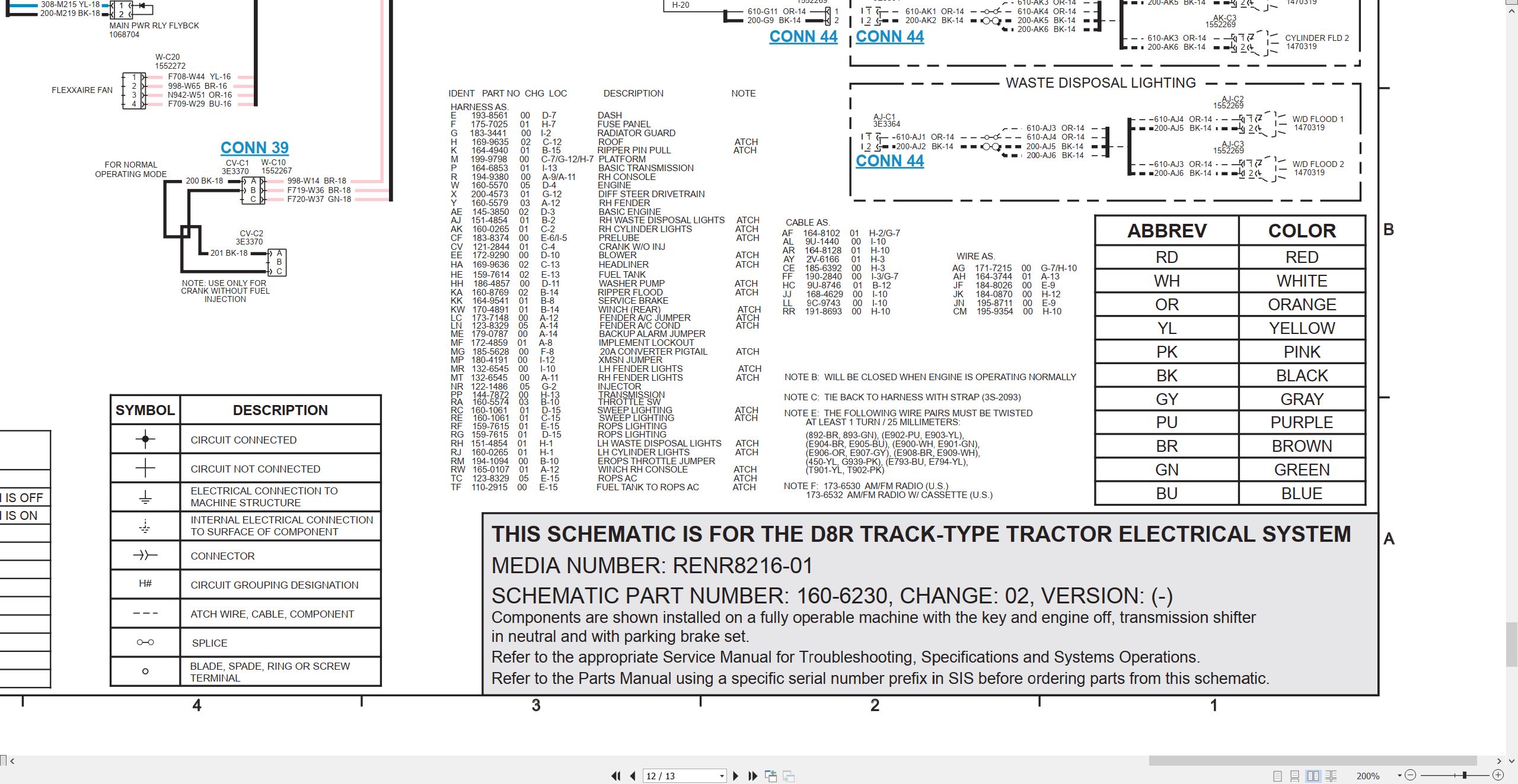 CAT Track Type Tractor D8R II Electrical Schematic (2)