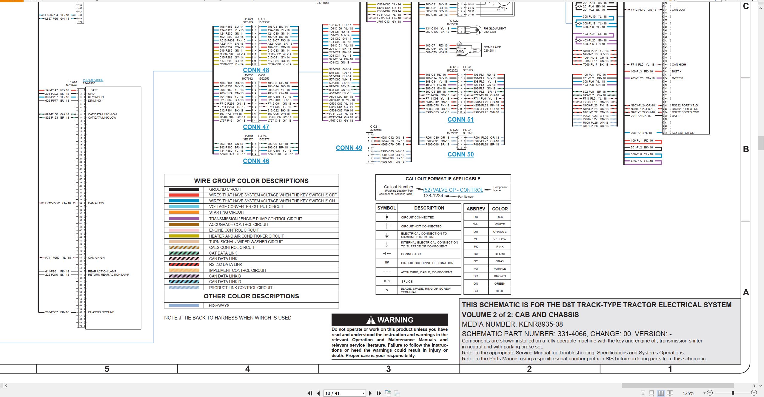 CAT Track Type Tractor D8T Electrical Hydraulic Schematic (2)
