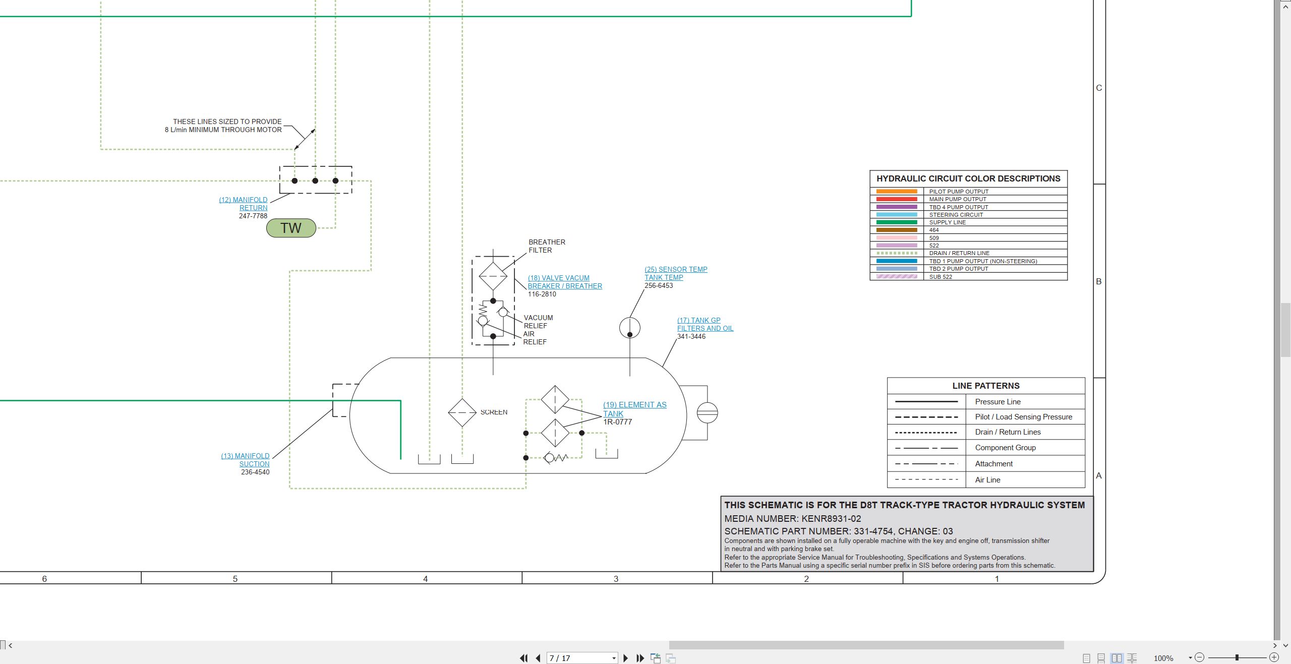 CAT Track Type Tractor D8T Electrical Hydraulic Schematic (3)