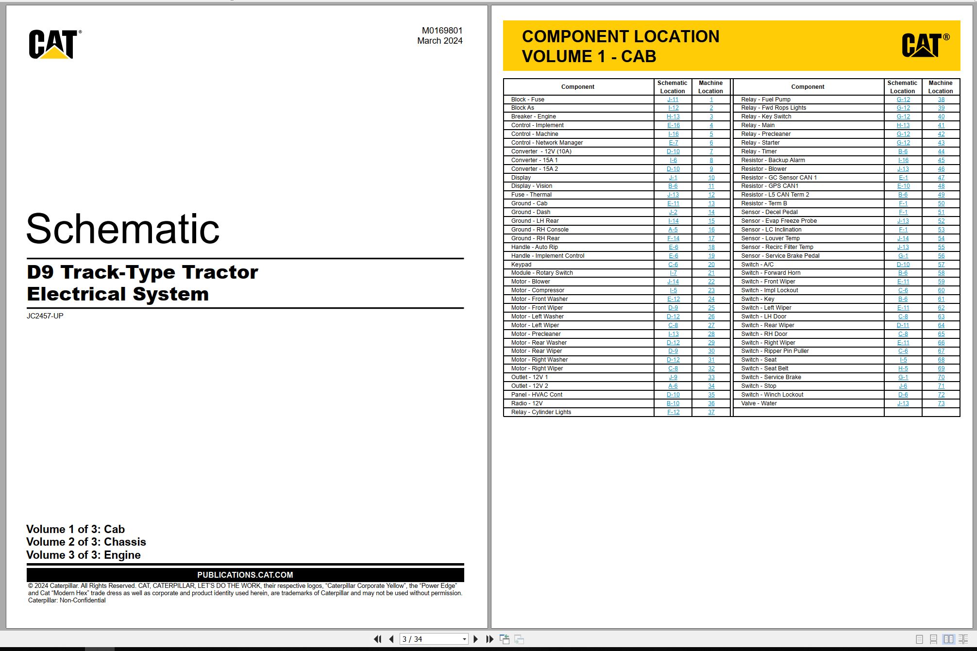 CAT Track Type Tractor D9 Electrical Hydraulic Schematic (1)