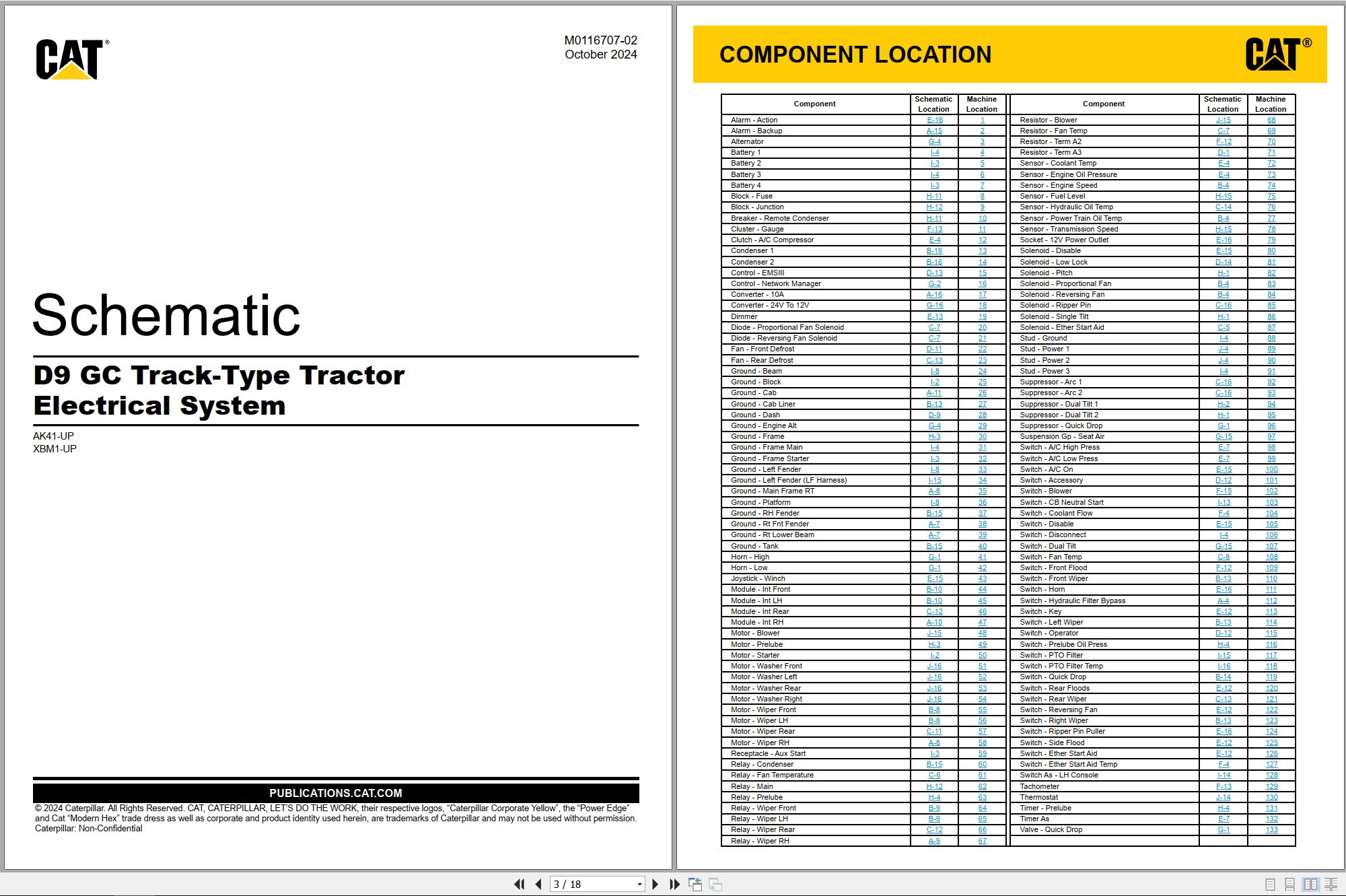 CAT Track Type Tractor D9 GC Electrical Hydraulic Schematic (1)