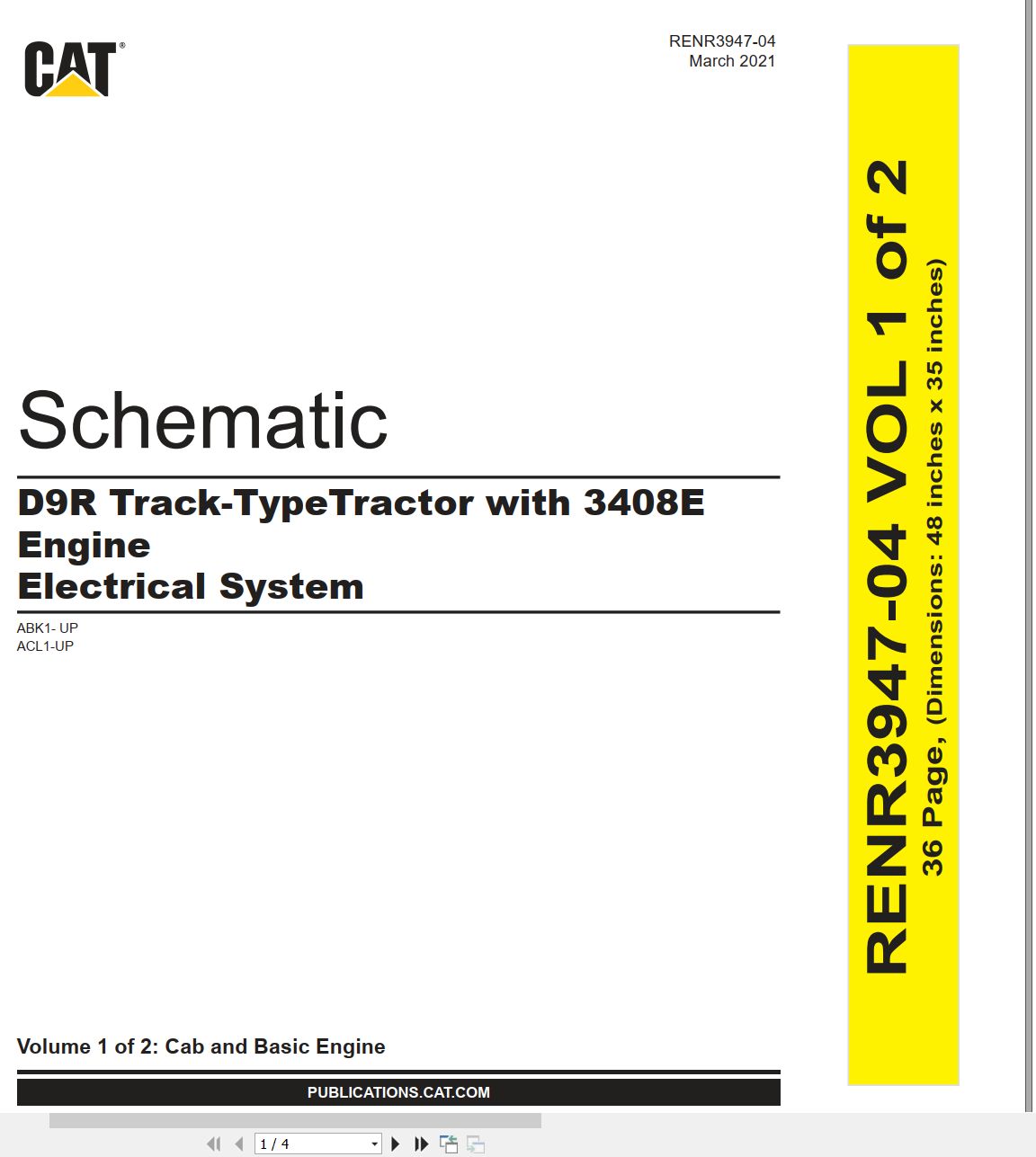 CAT Track Type Tractor D9R Electrical Hydraulic Schematic (1)