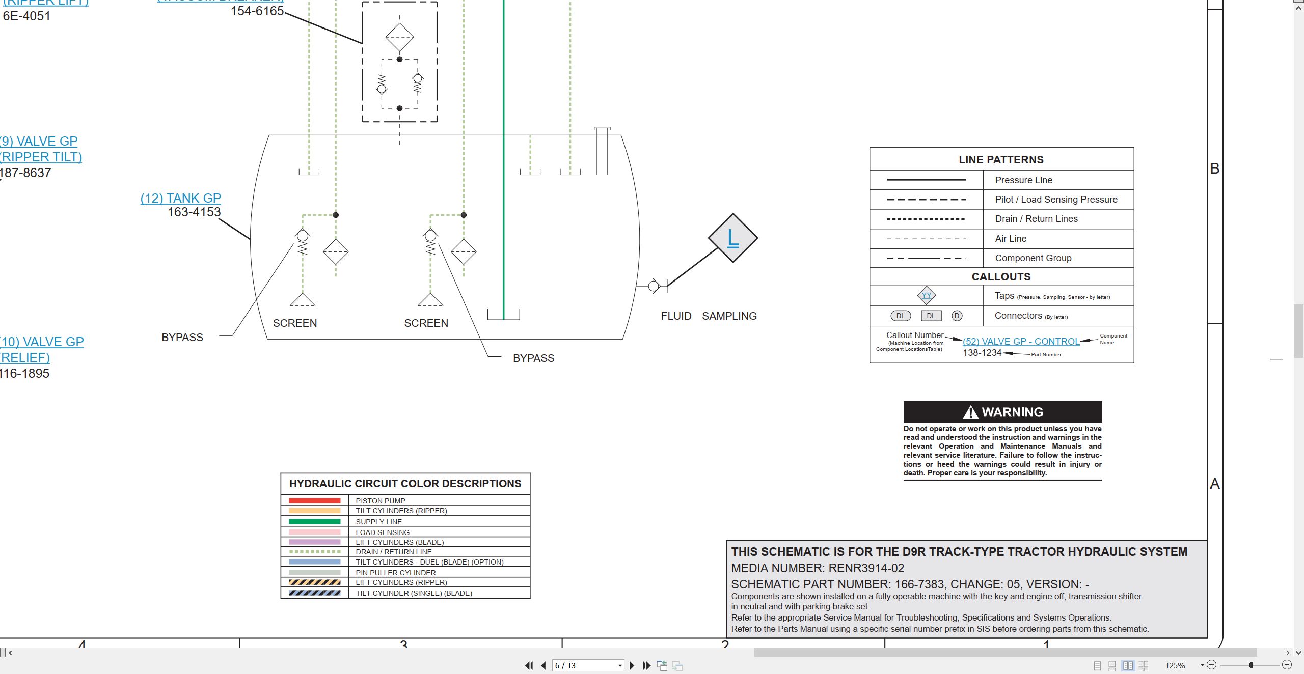 CAT Track Type Tractor D9R Electrical Hydraulic Schematic (3)