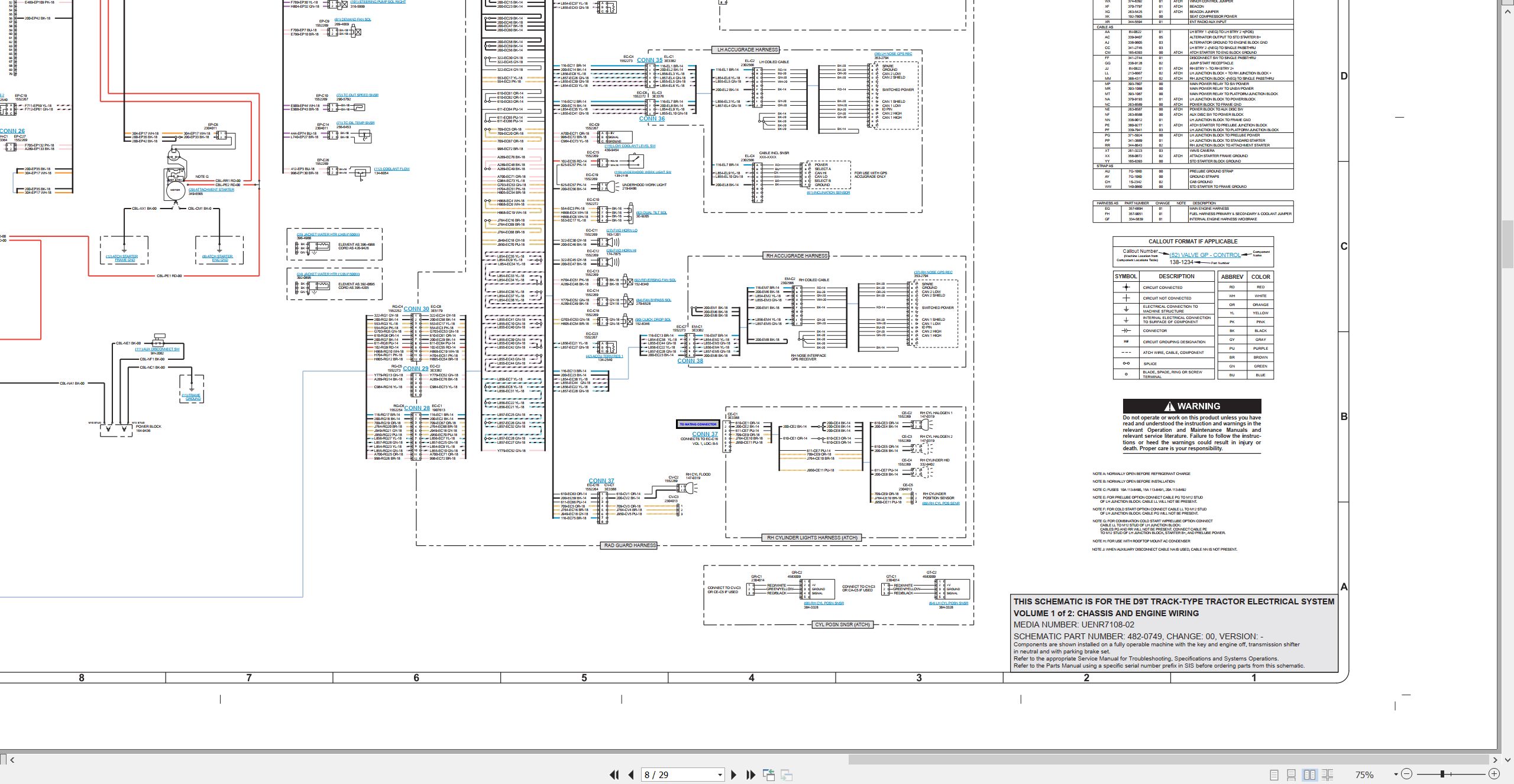 CAT Track Type Tractor D9T Electrical Hydraulic Schematic (2)