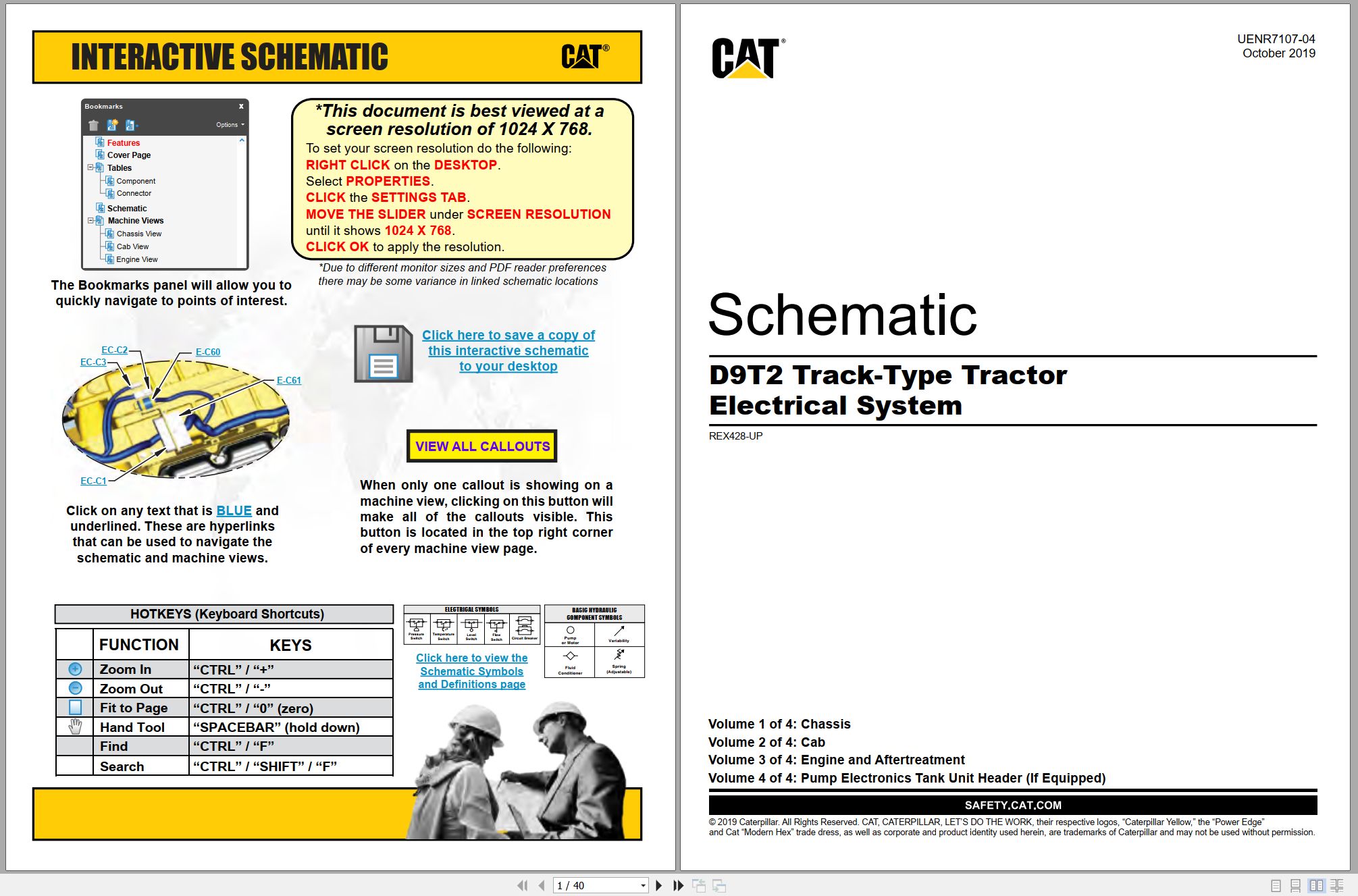 CAT Track Type Tractor D9T2 Electrical Schematic (1)
