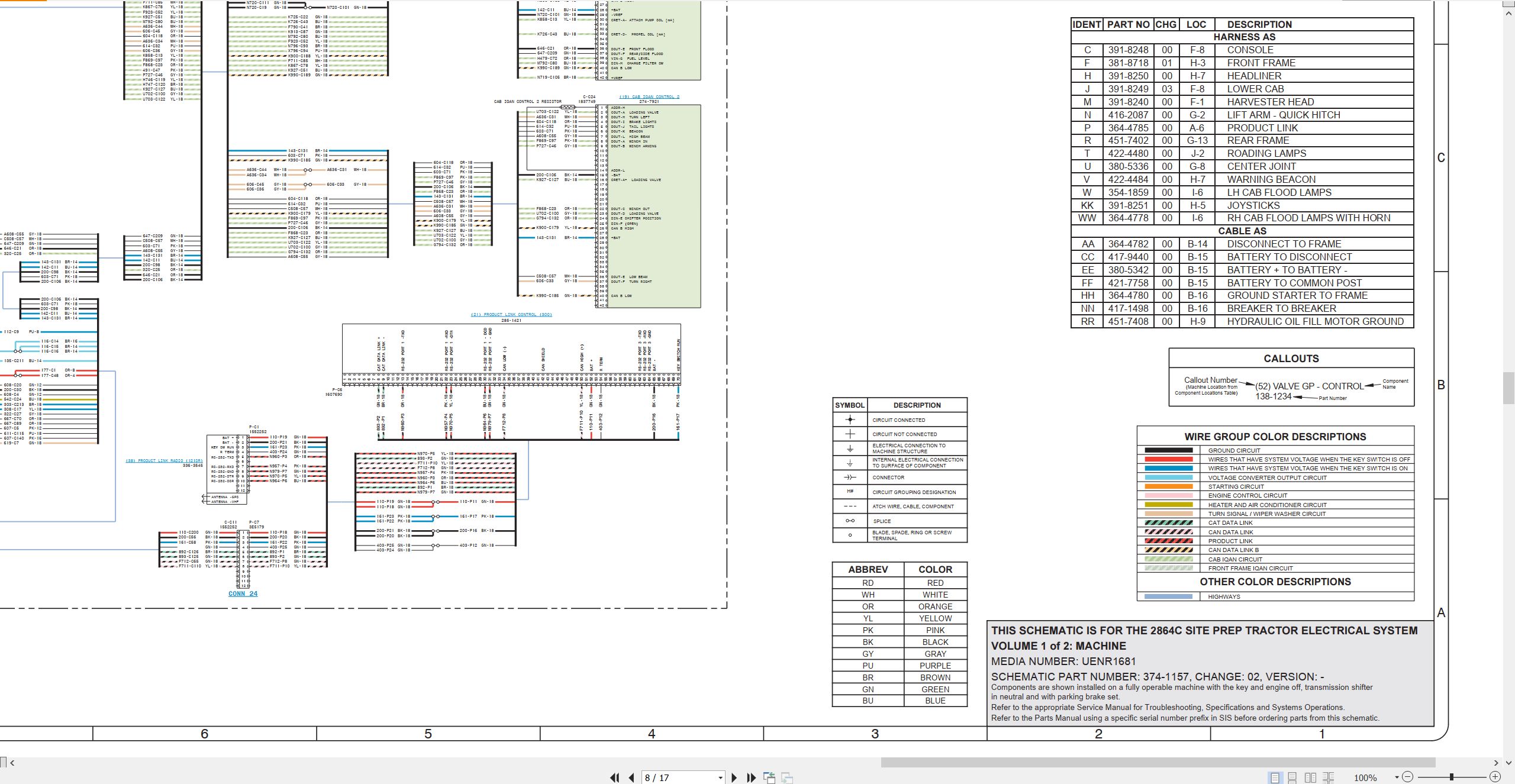 CAT Tractor 2864C Electrical Hydraulic Schematic (2)