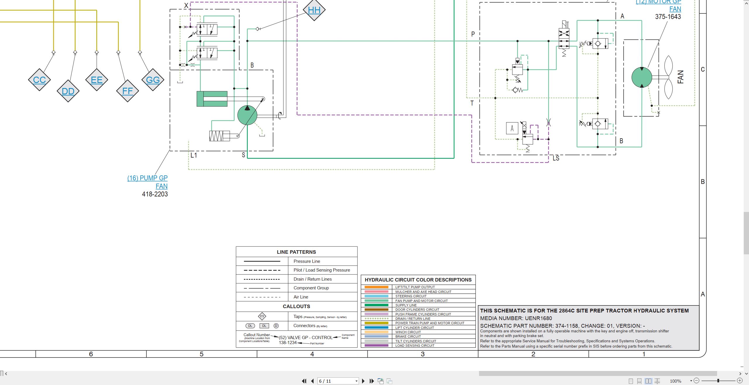 CAT Tractor 2864C Electrical Hydraulic Schematic (3)