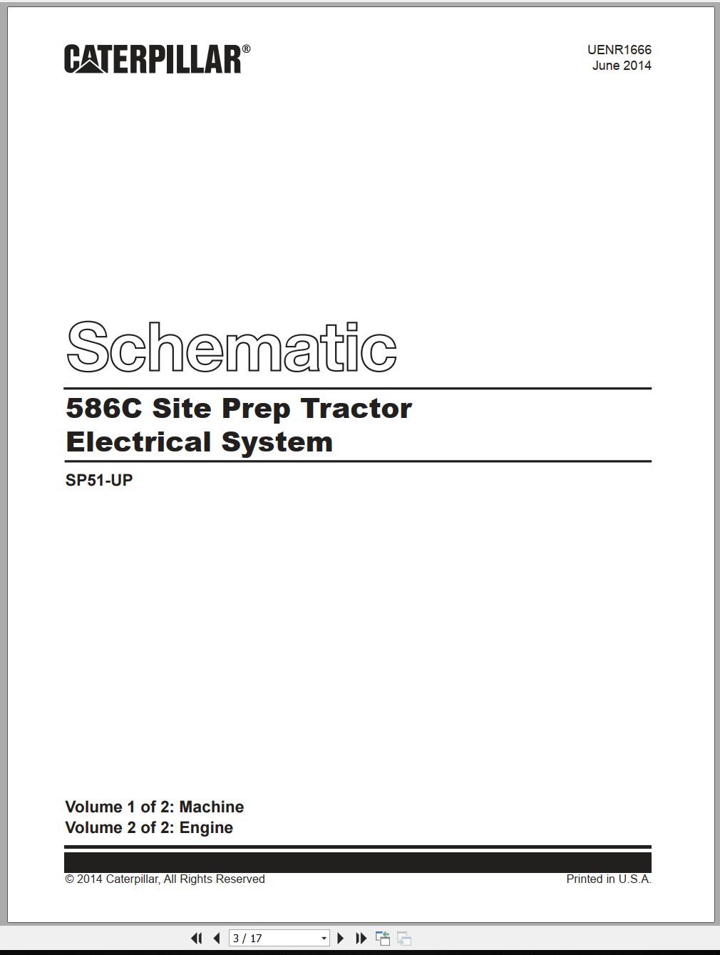 CAT Tractor 586C Electrical Hydraulic Schematic (1)