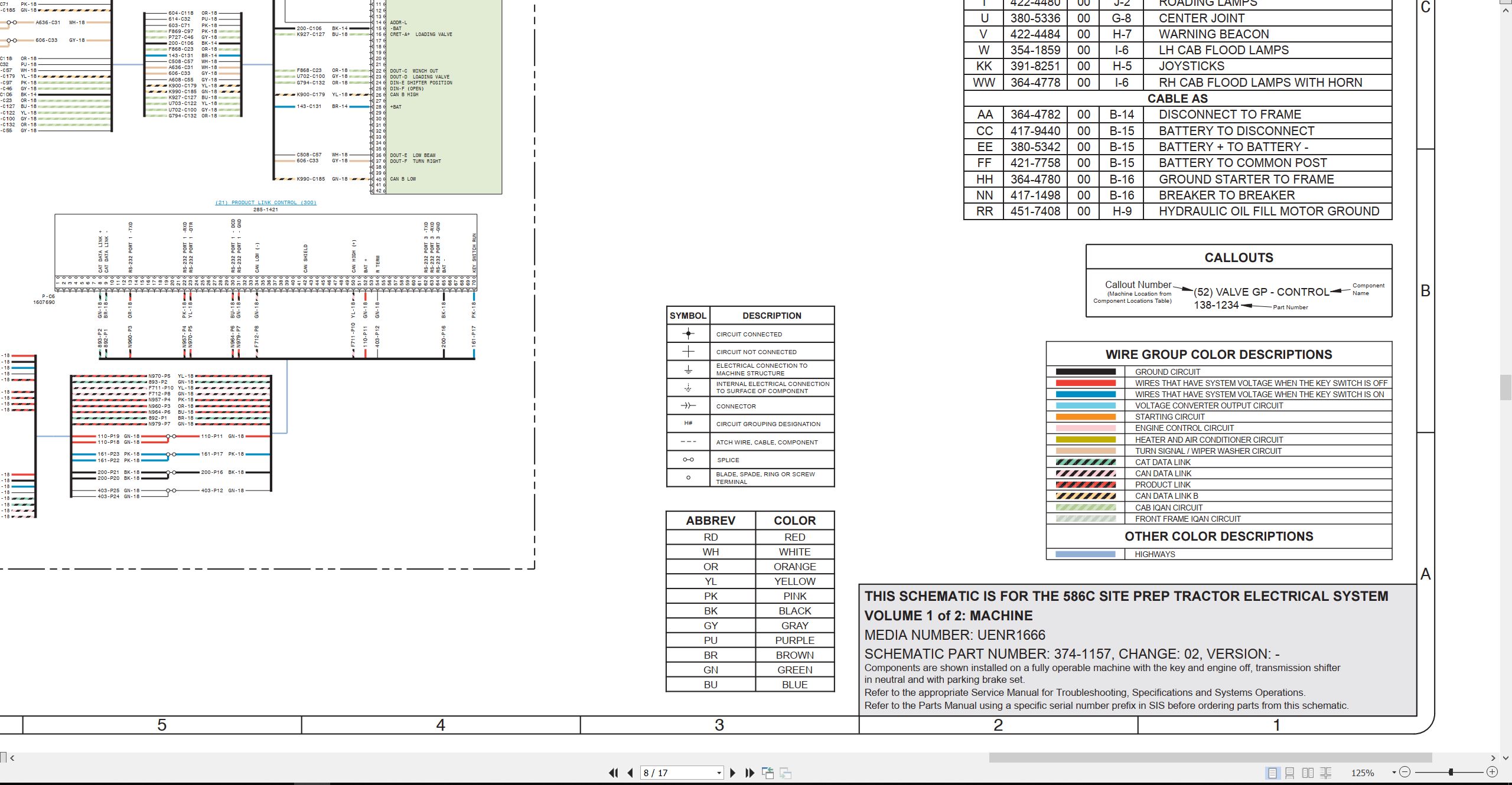 CAT Tractor 586C Electrical Hydraulic Schematic (2)