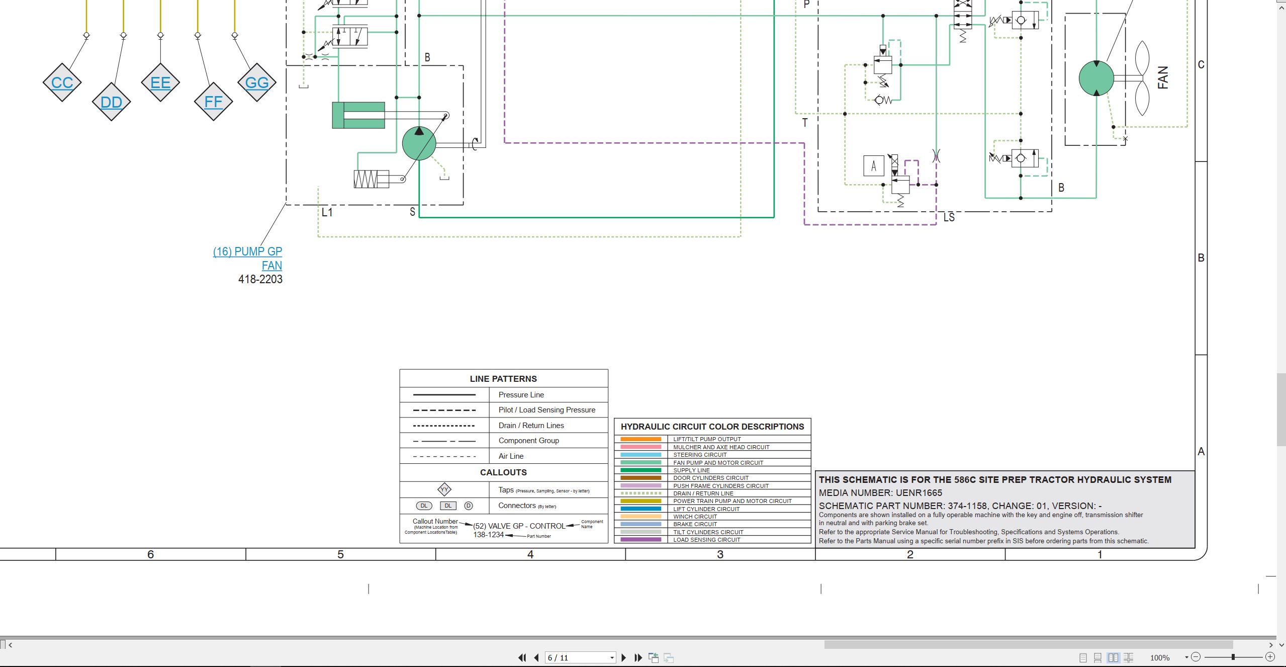 CAT Tractor 586C Electrical Hydraulic Schematic (3)