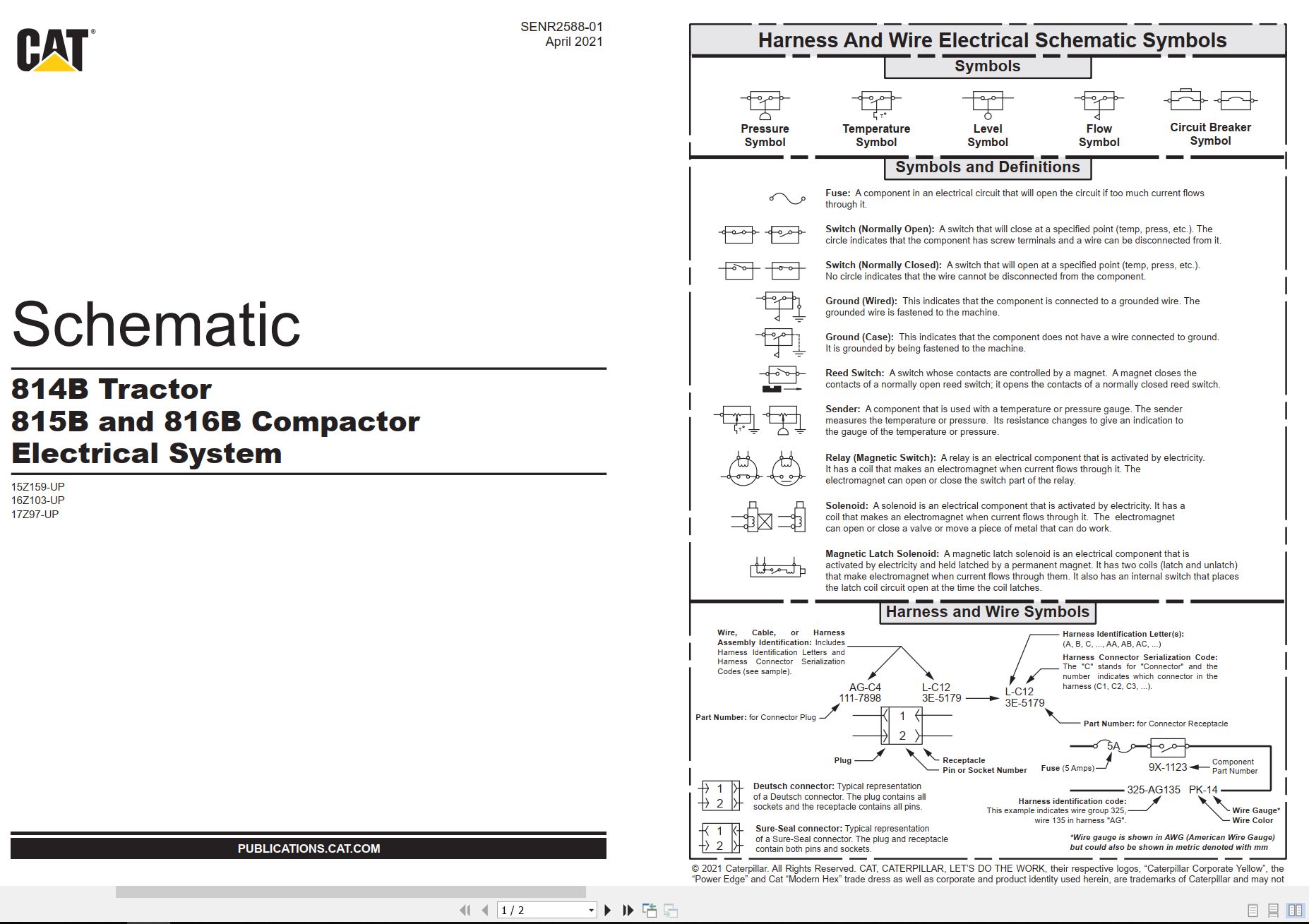 CAT Tractor 814B to 816B Electrical Schematic SENR2588 01 2021 (1)