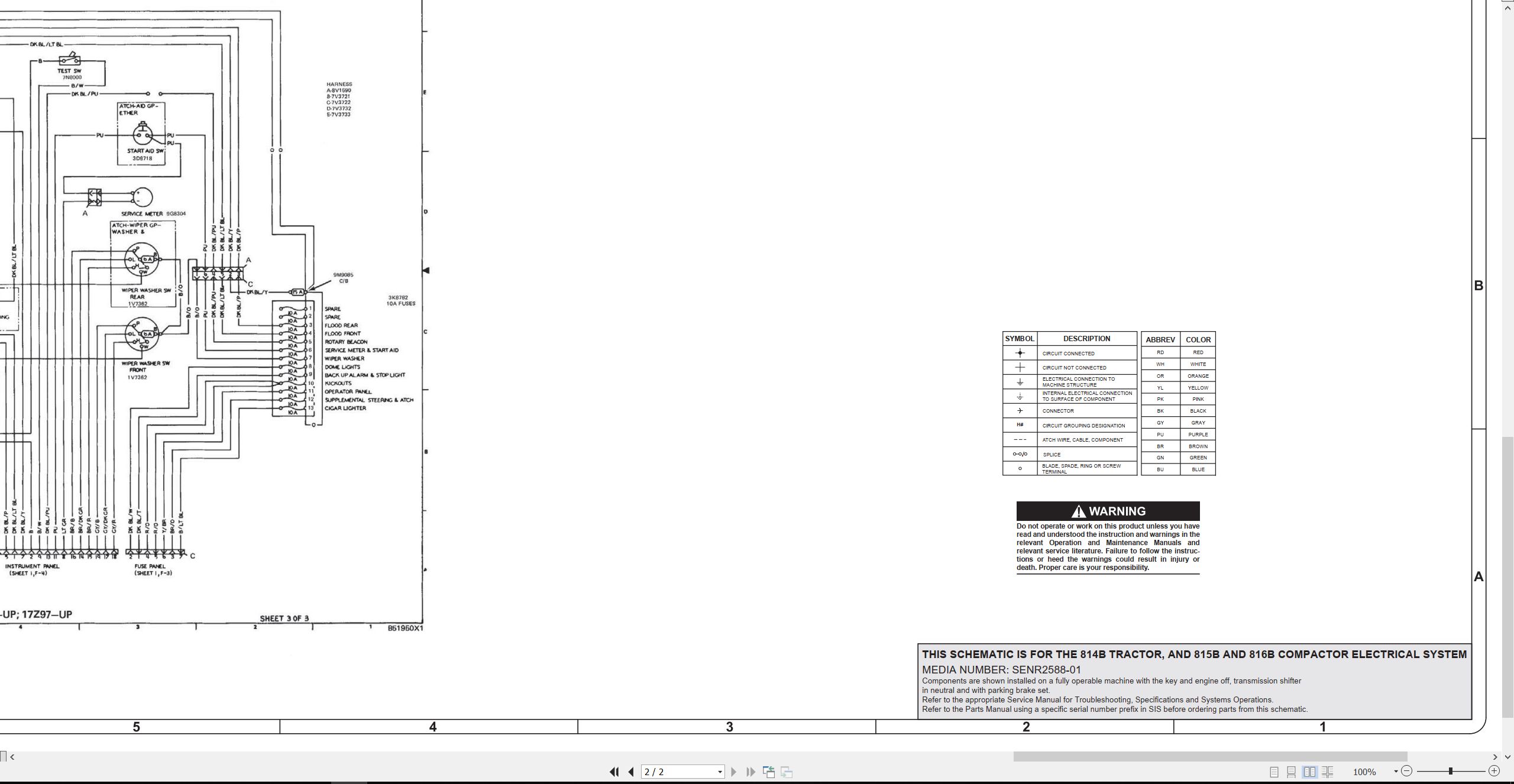 CAT Tractor 814B to 816B Electrical Schematic SENR2588 01 2021 (2)