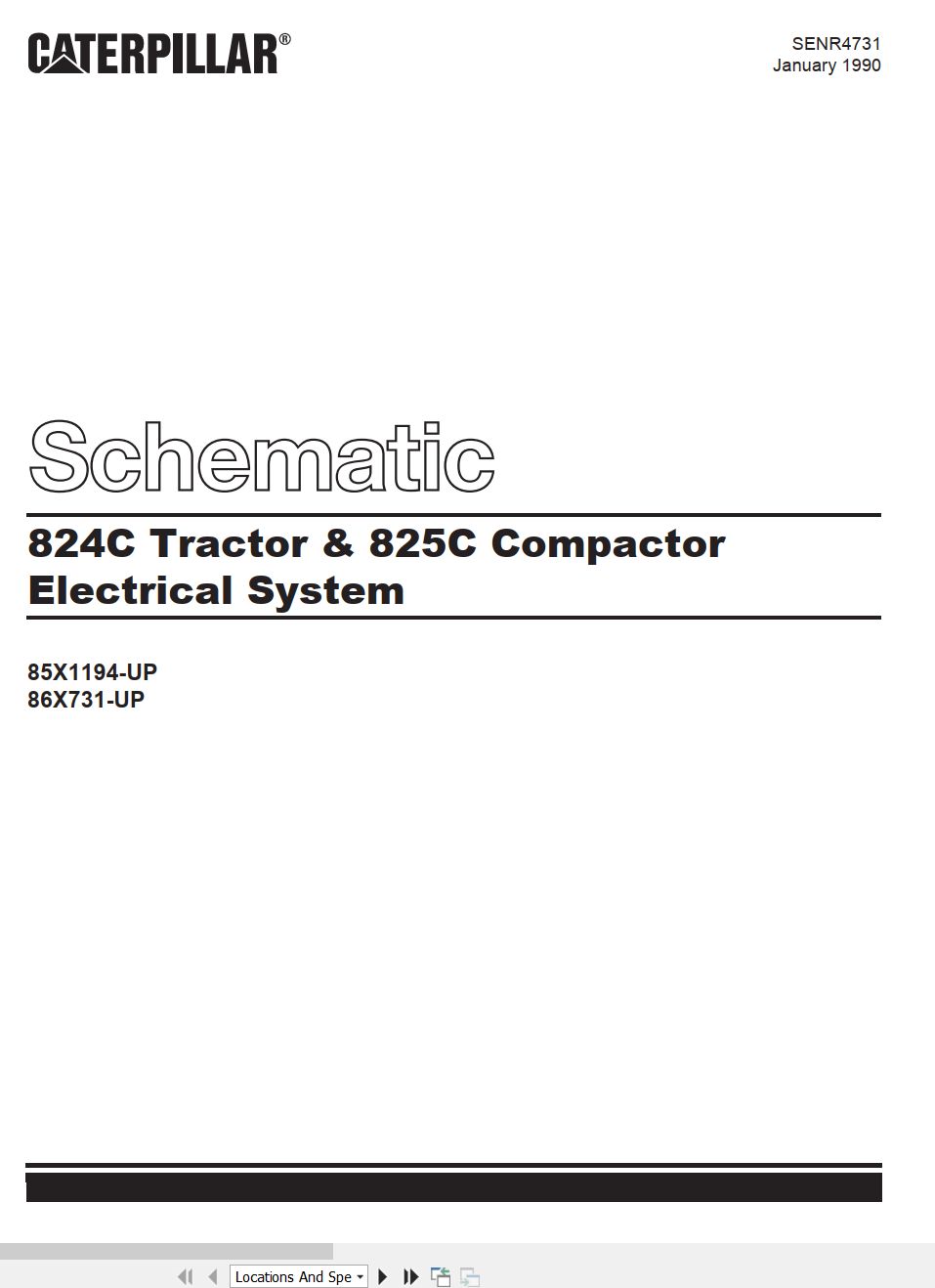 CAT Tractor 824C Electrical Schematic SENR4731 00 1990 (1)