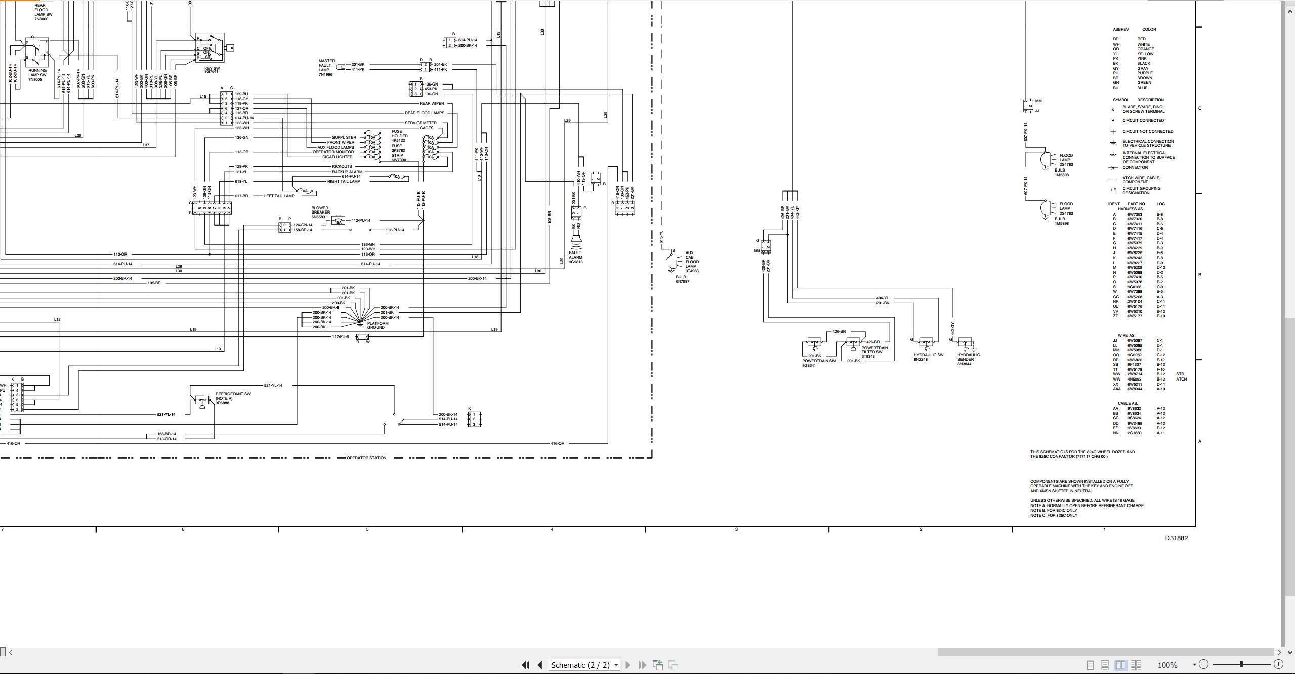 CAT Tractor 824C Electrical Schematic SENR4731 00 1990 (2)