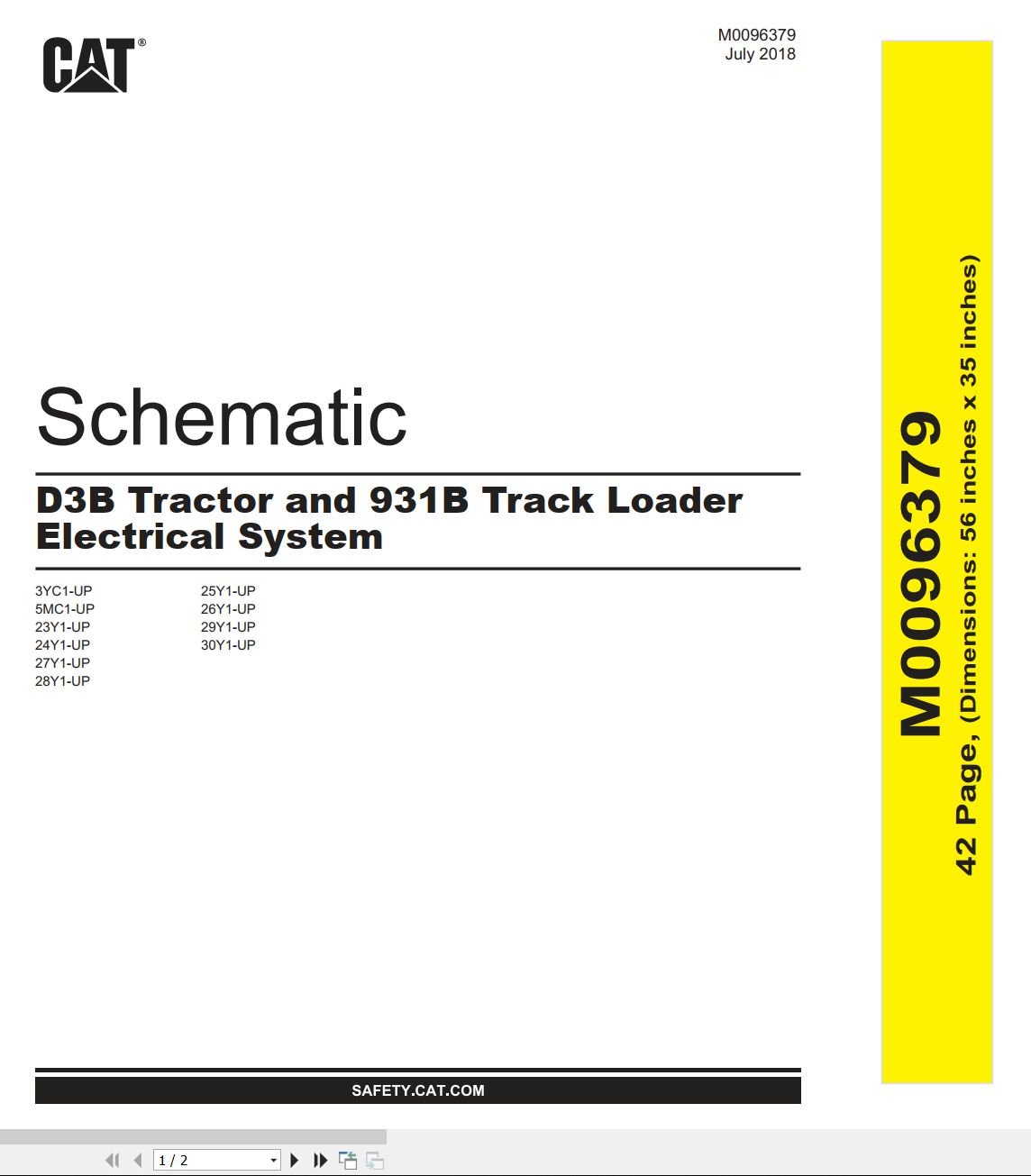 CAT Tractor D3B 931B Electrical Schematic M0096379 00 2018 (1)
