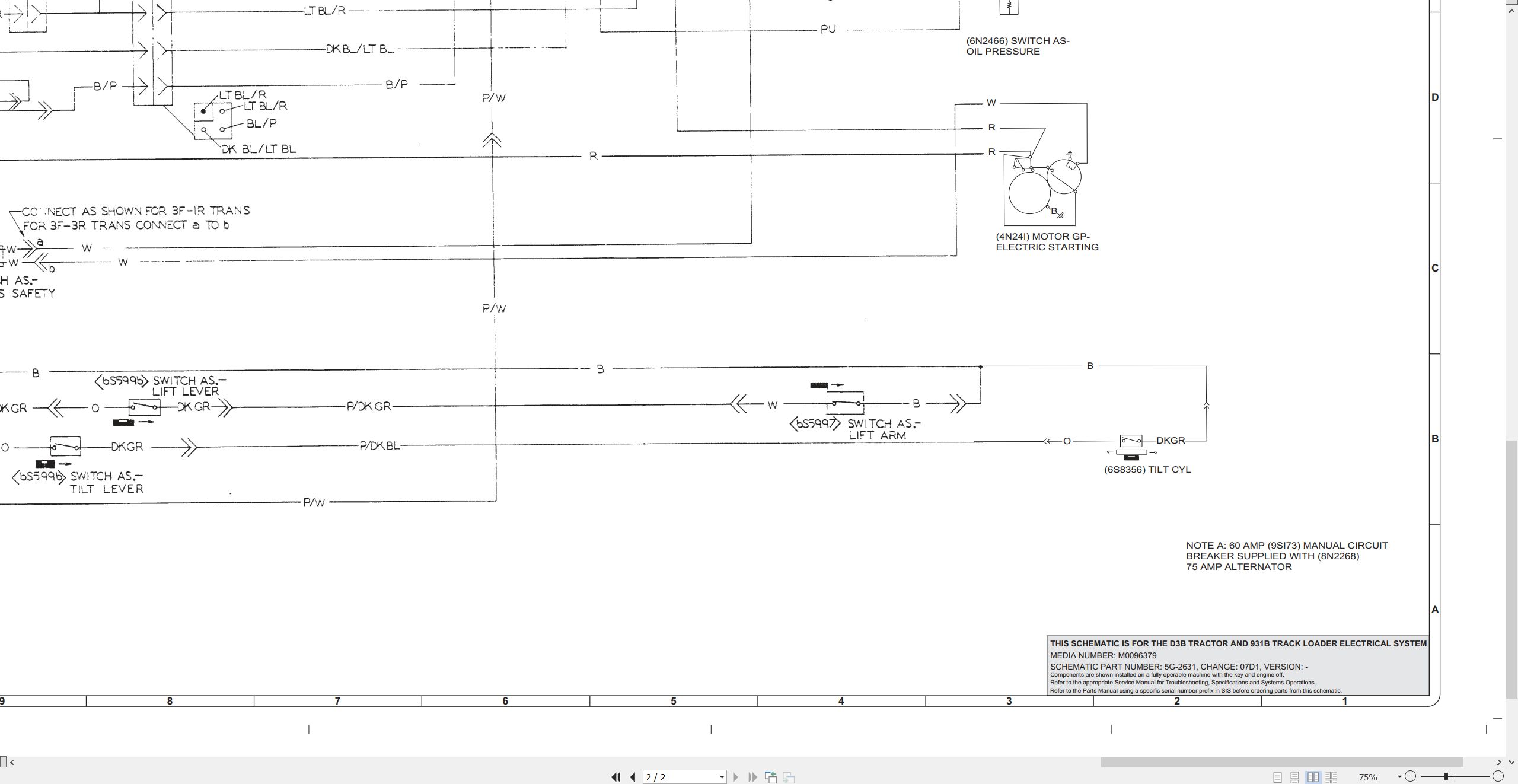 CAT Tractor D3B 931B Electrical Schematic M0096379 00 2018 (2)