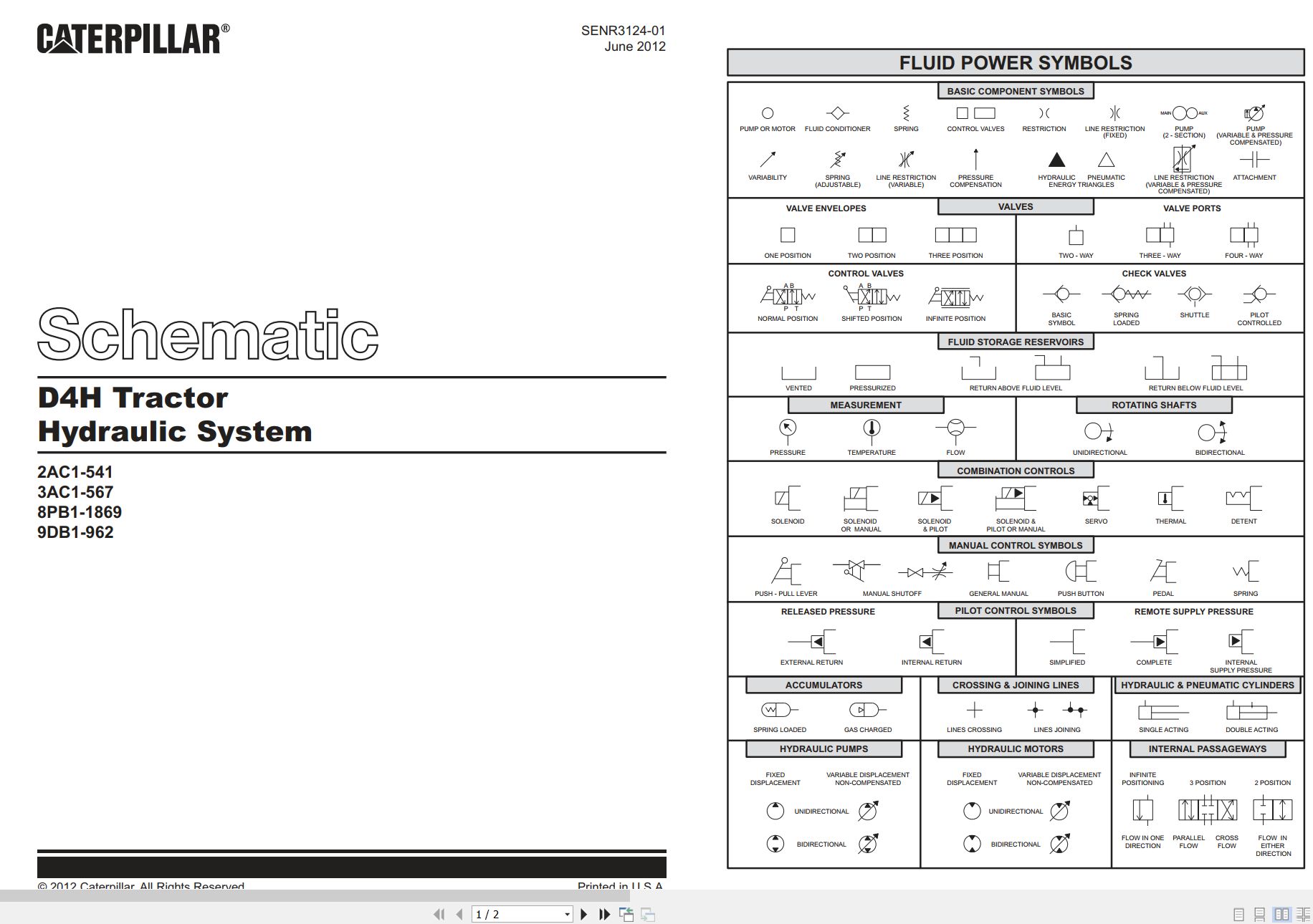 CAT Tractor D4H Hydraulic Schematic SENR3124 01 2012 (1)