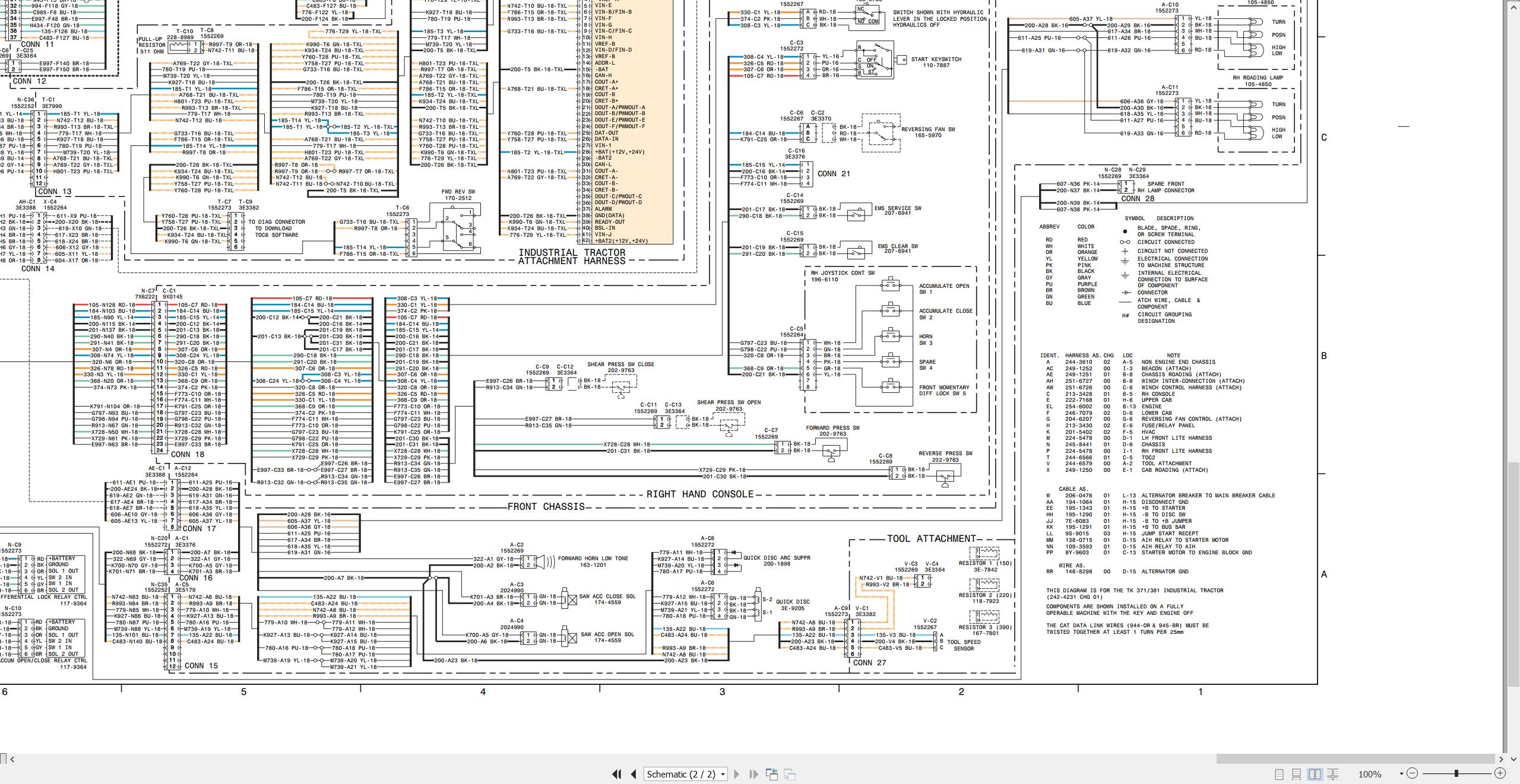 CAT Tractor TK371 Electrical Hydraulic Schematic (2)