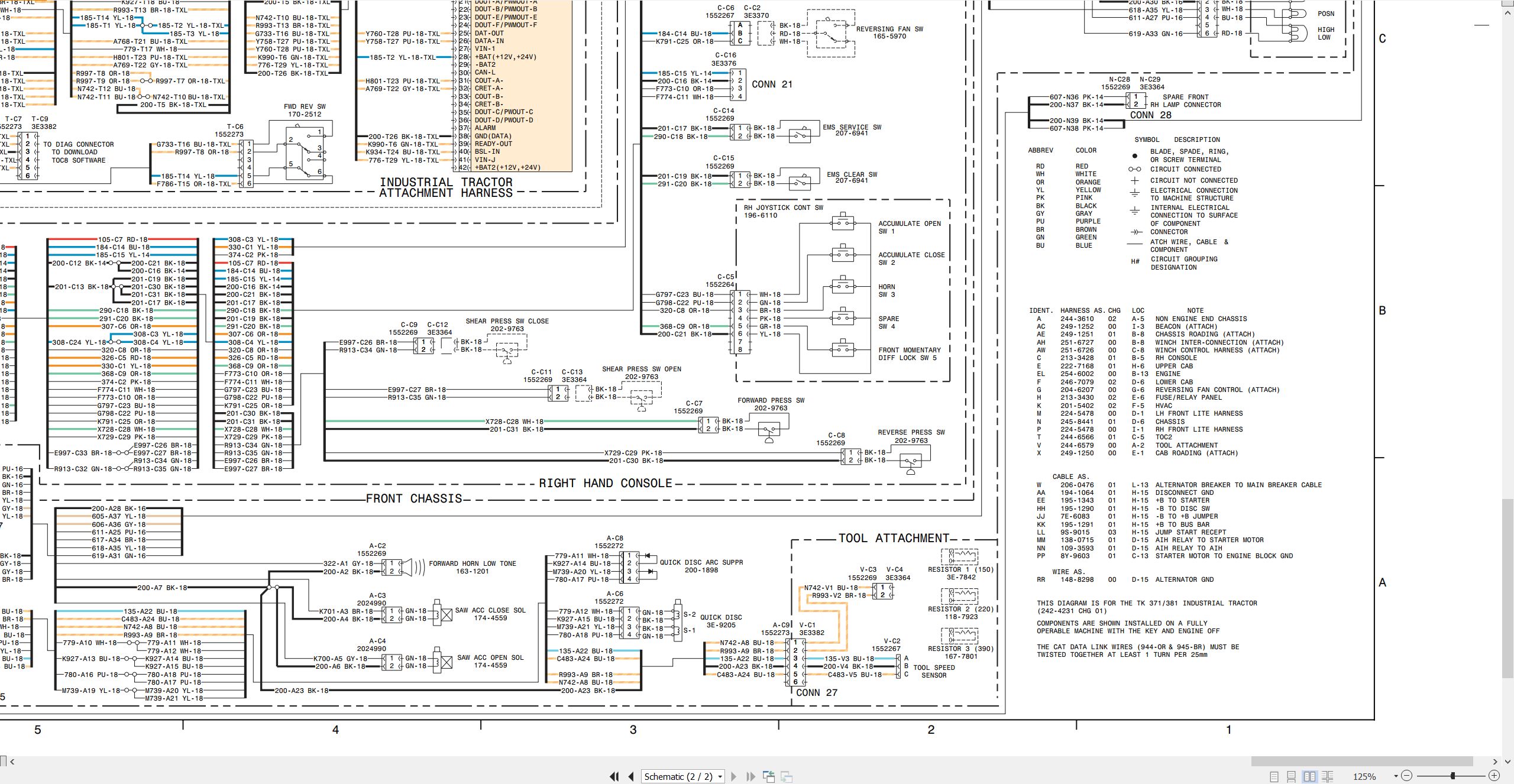 CAT Tractor TK381 Electrical Hydraulic Schematic (2)