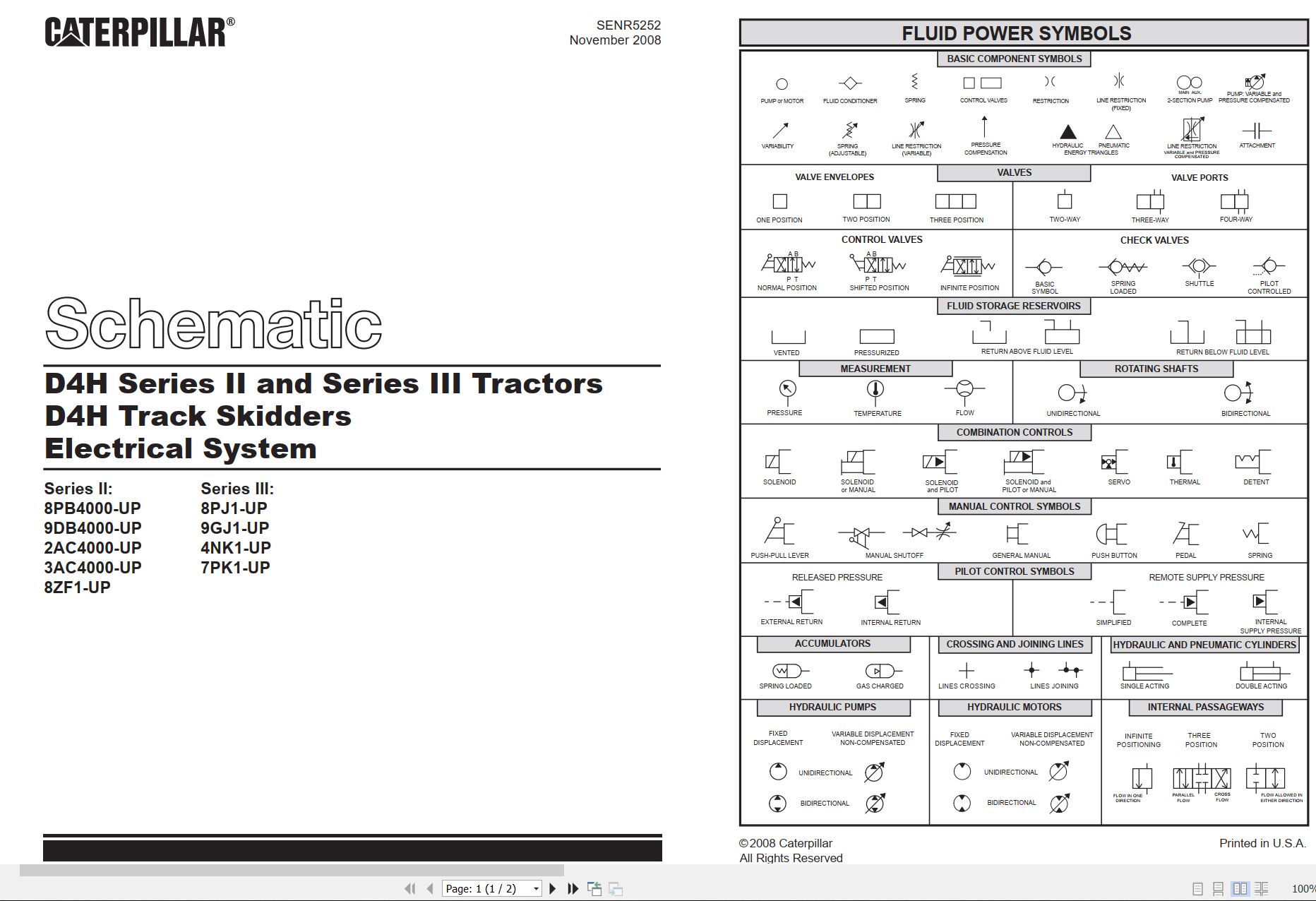 CAT Tractors D4H II Electrical Schematic SENR5252 00 2008 (1)