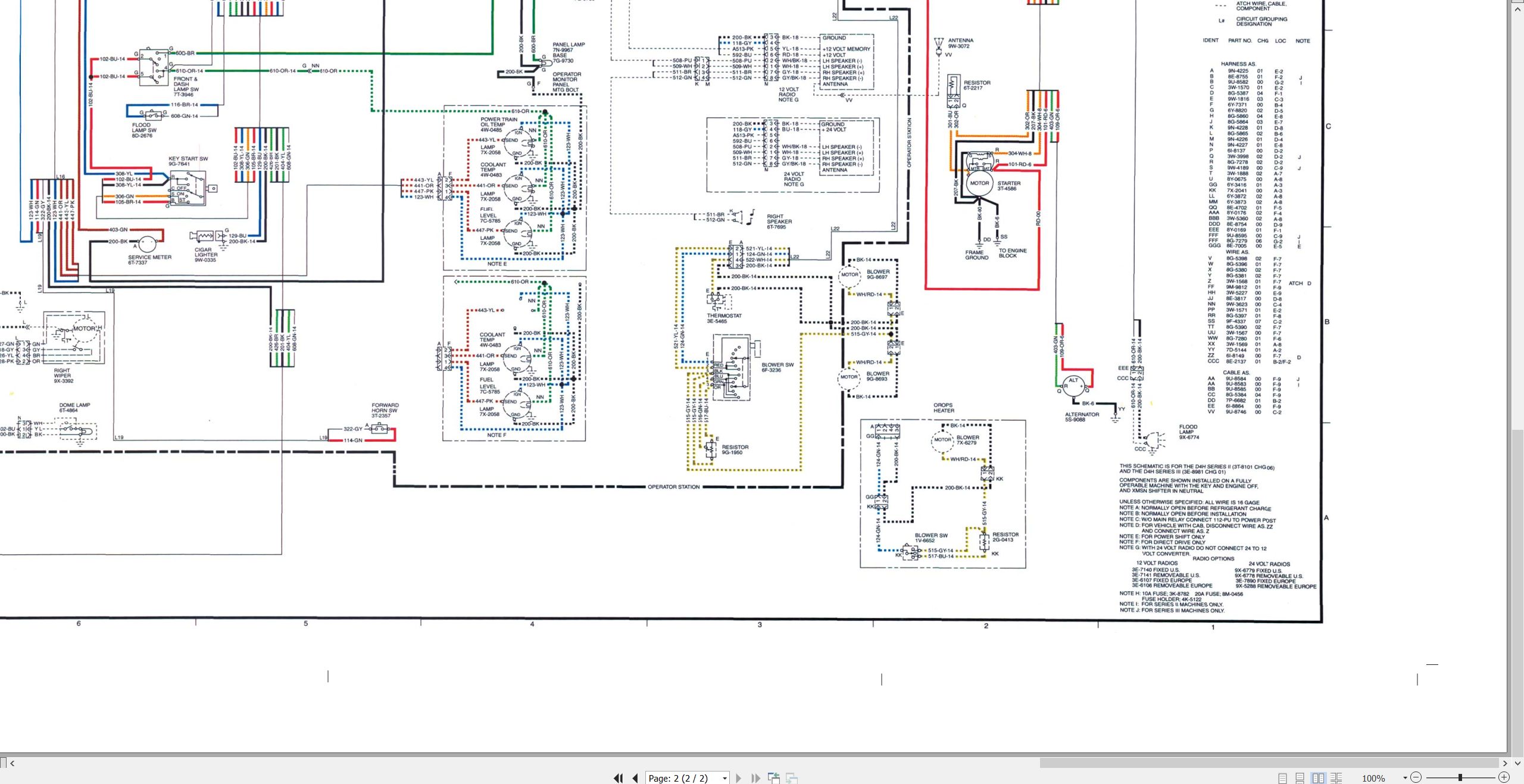 CAT Tractors D4H II Electrical Schematic SENR5252 00 2008 (2)