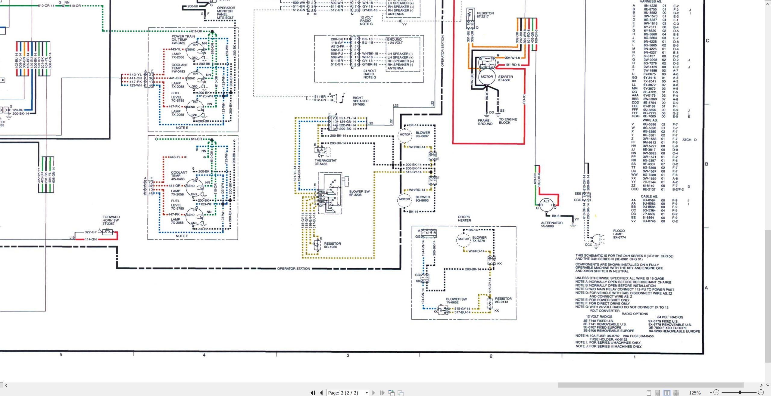 CAT Tractors D4H III Electrical Schematic SENR5252 00 2008 (2)