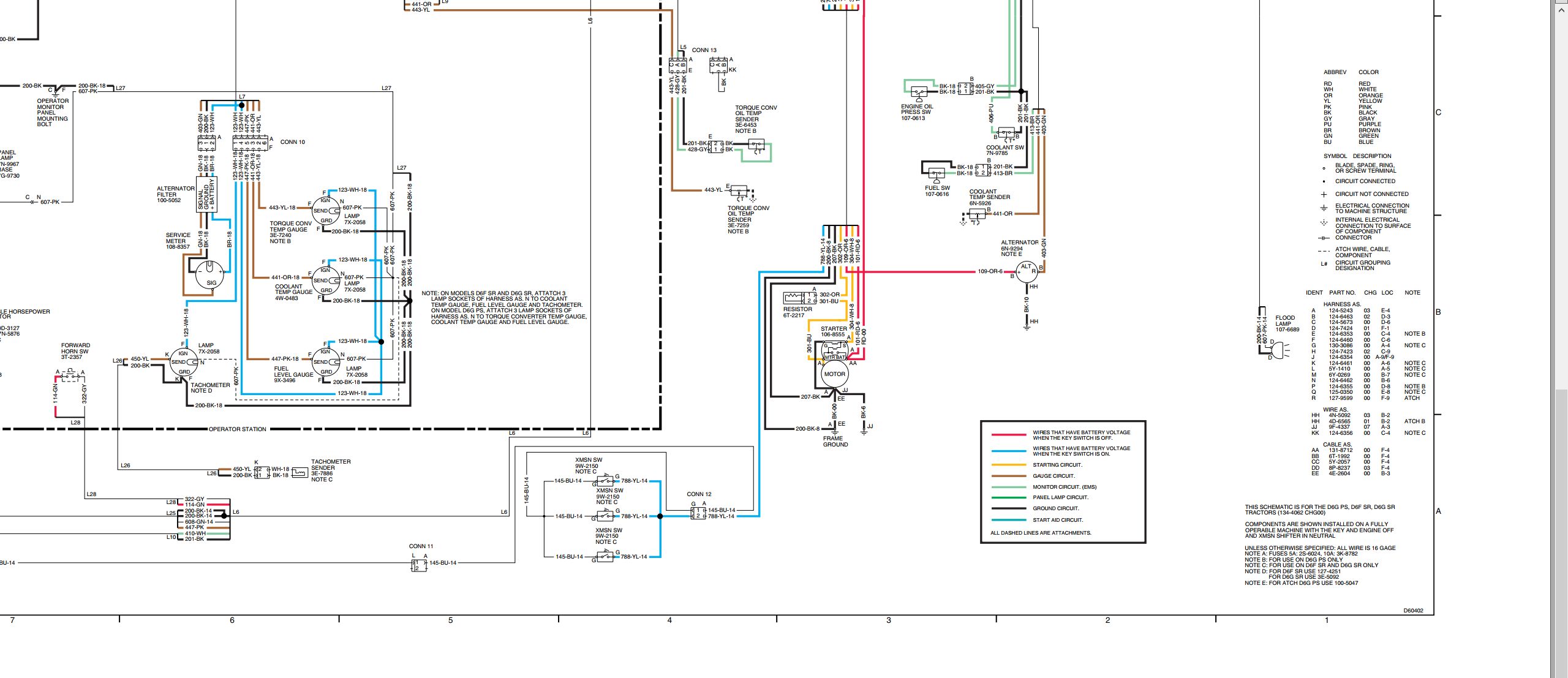 CAT Tractors D6F SR to D6G SR Electrical Schematic SENR8379 00 1996 (2)